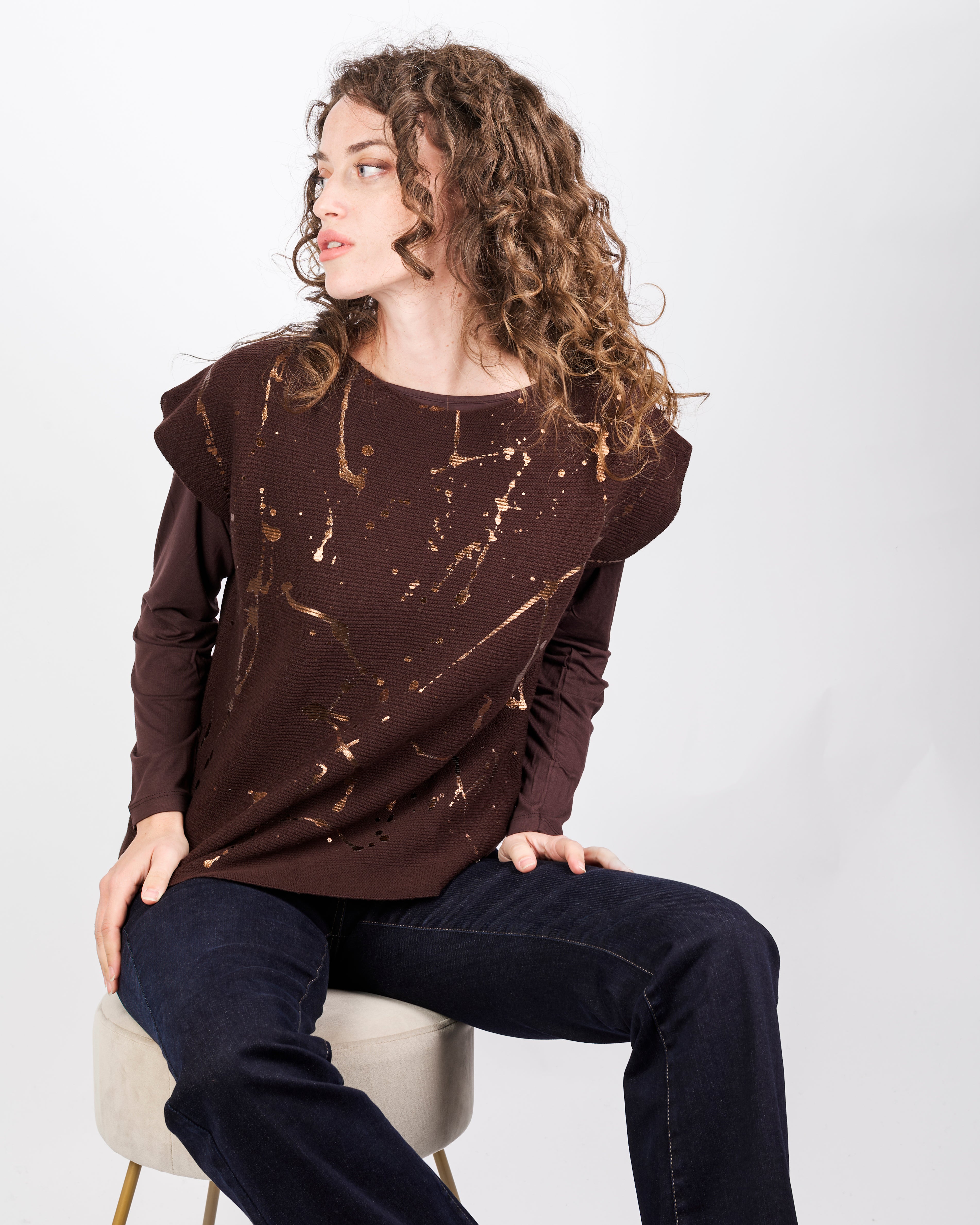 Maglia pura lana links stampa CL2206/ST