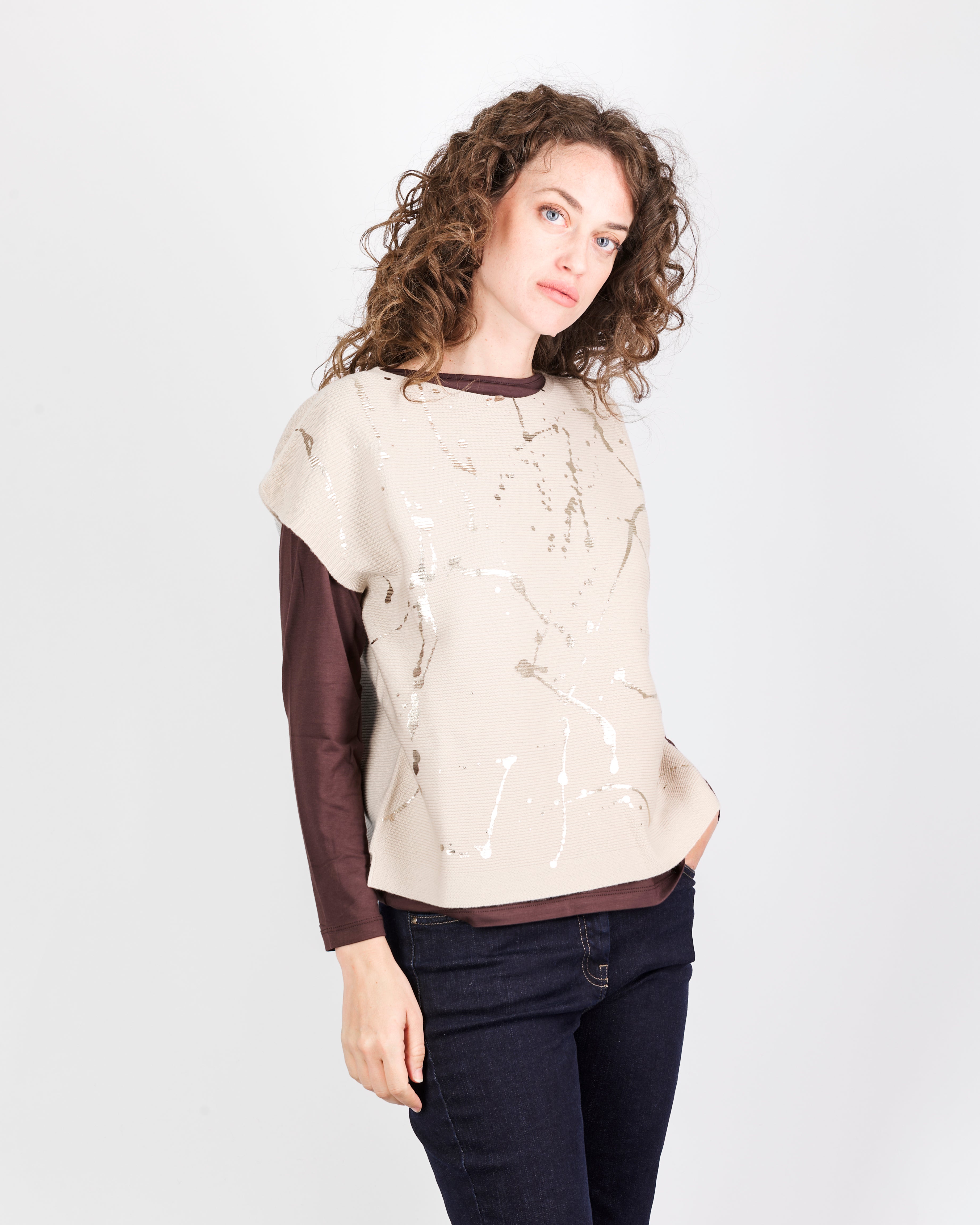 Maglia pura lana links stampa CL2206/ST