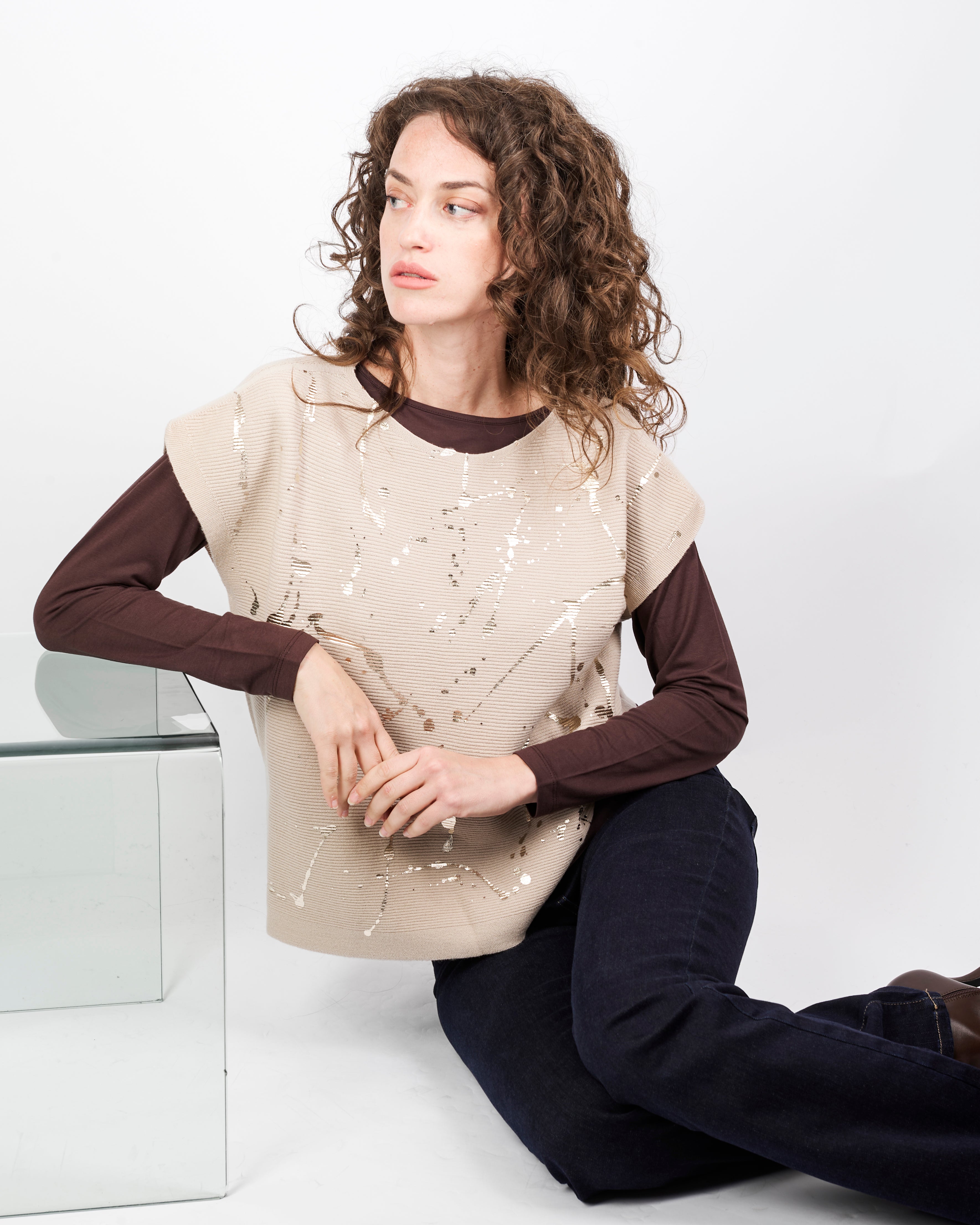 Maglia pura lana links stampa CL2206/ST