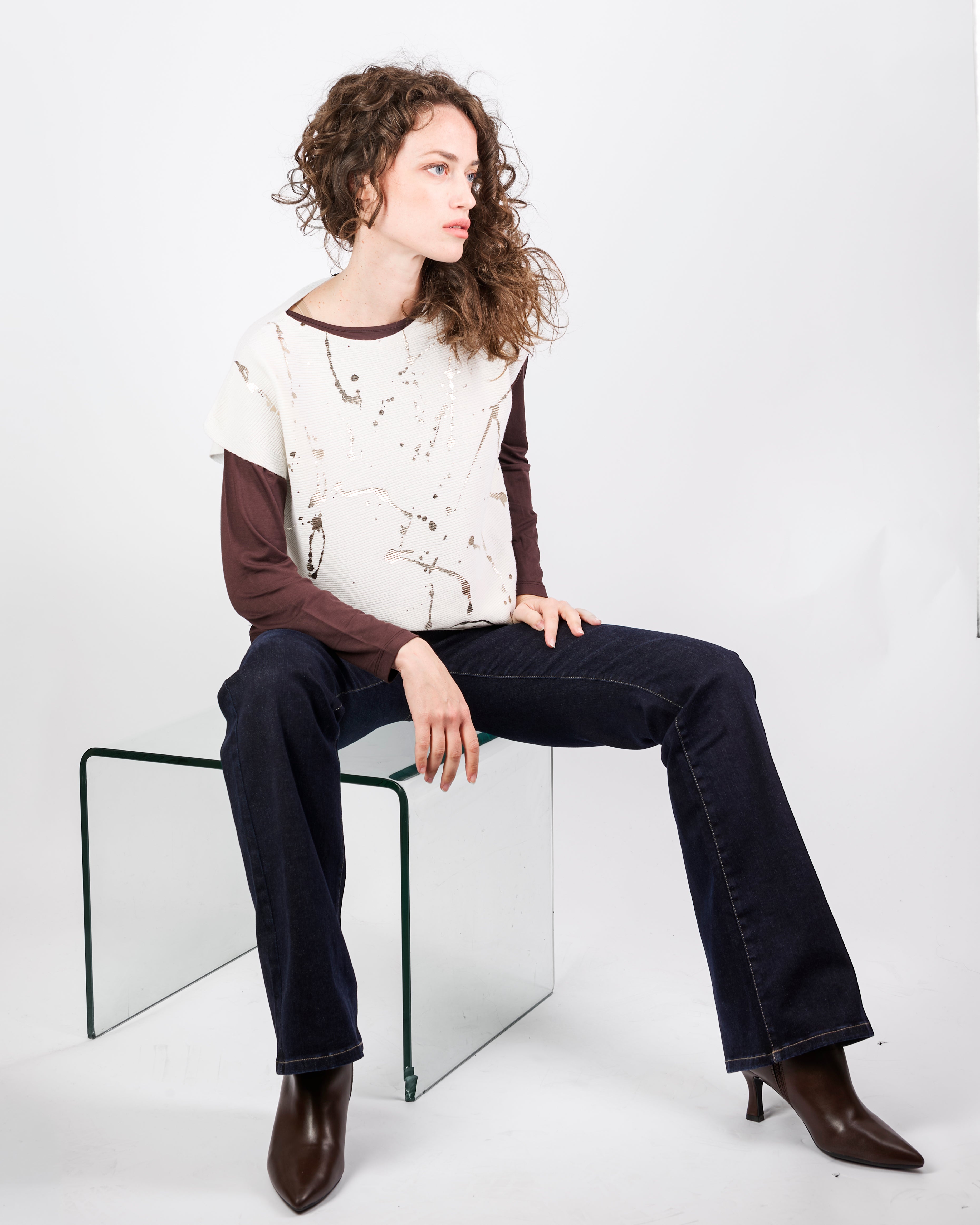 Maglia pura lana links stampa CL2206/ST