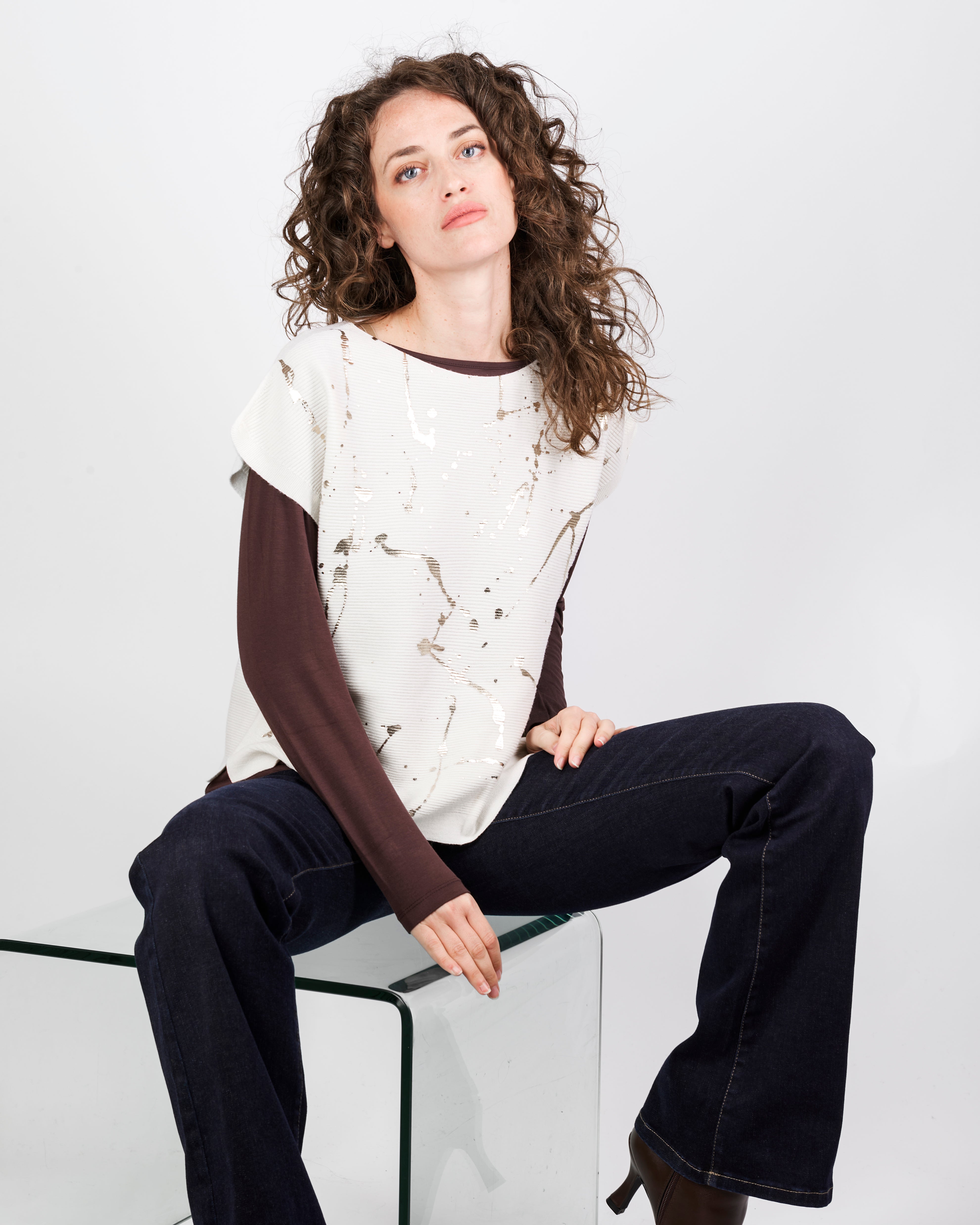 Maglia pura lana links stampa CL2206/ST