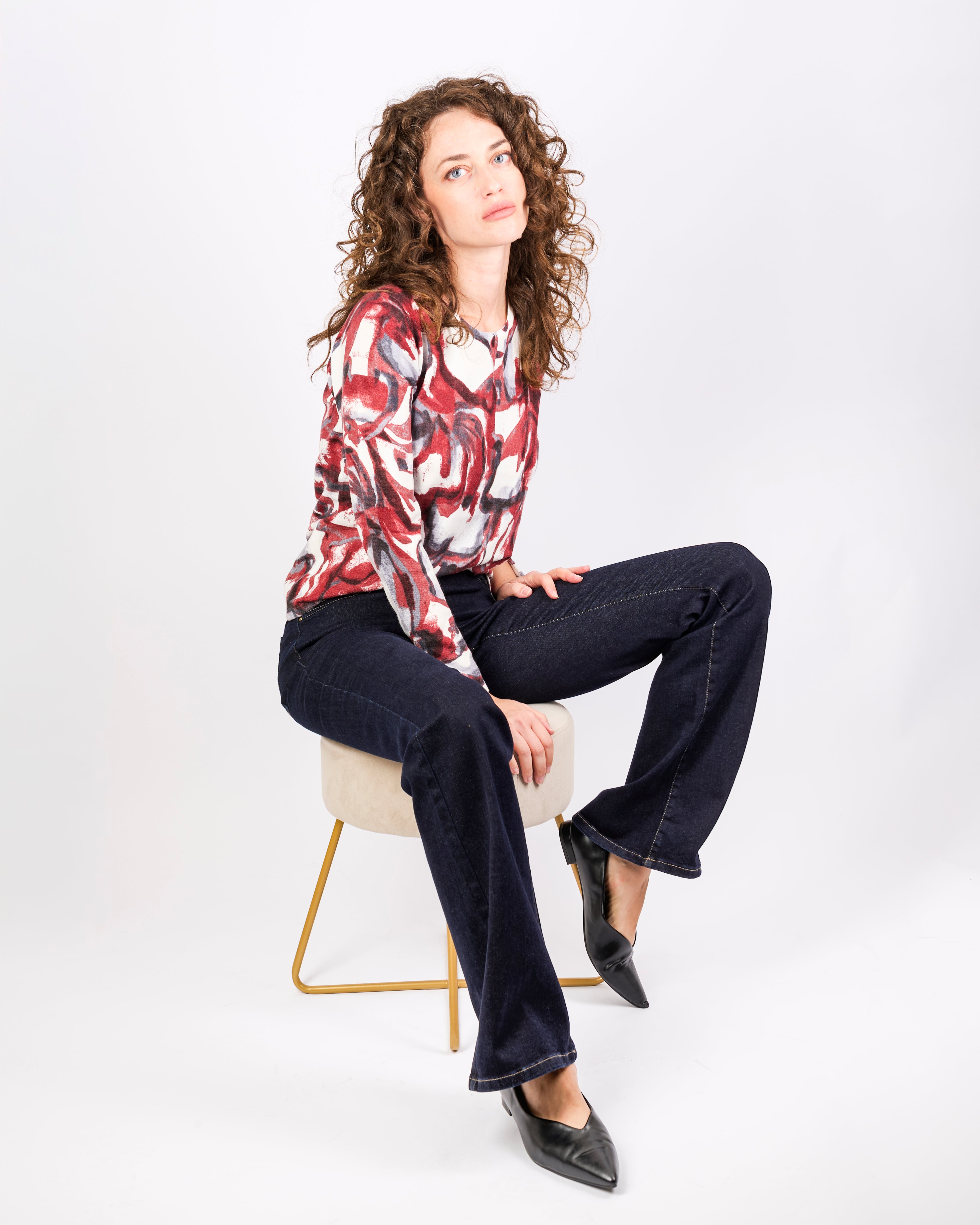 Girocollo stampa fiori acquerello 7867