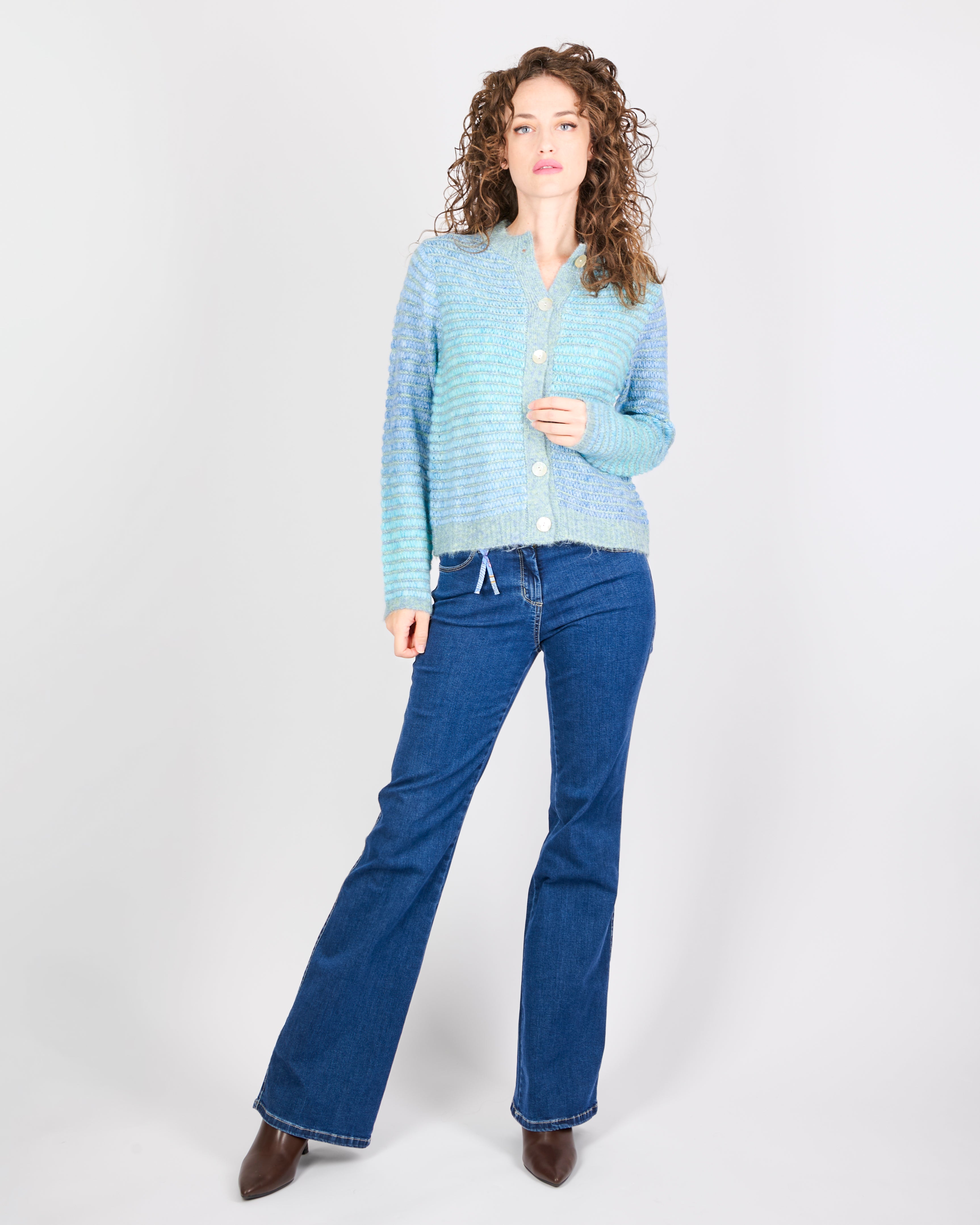 Maglia aperta bottoni punto micro 5461