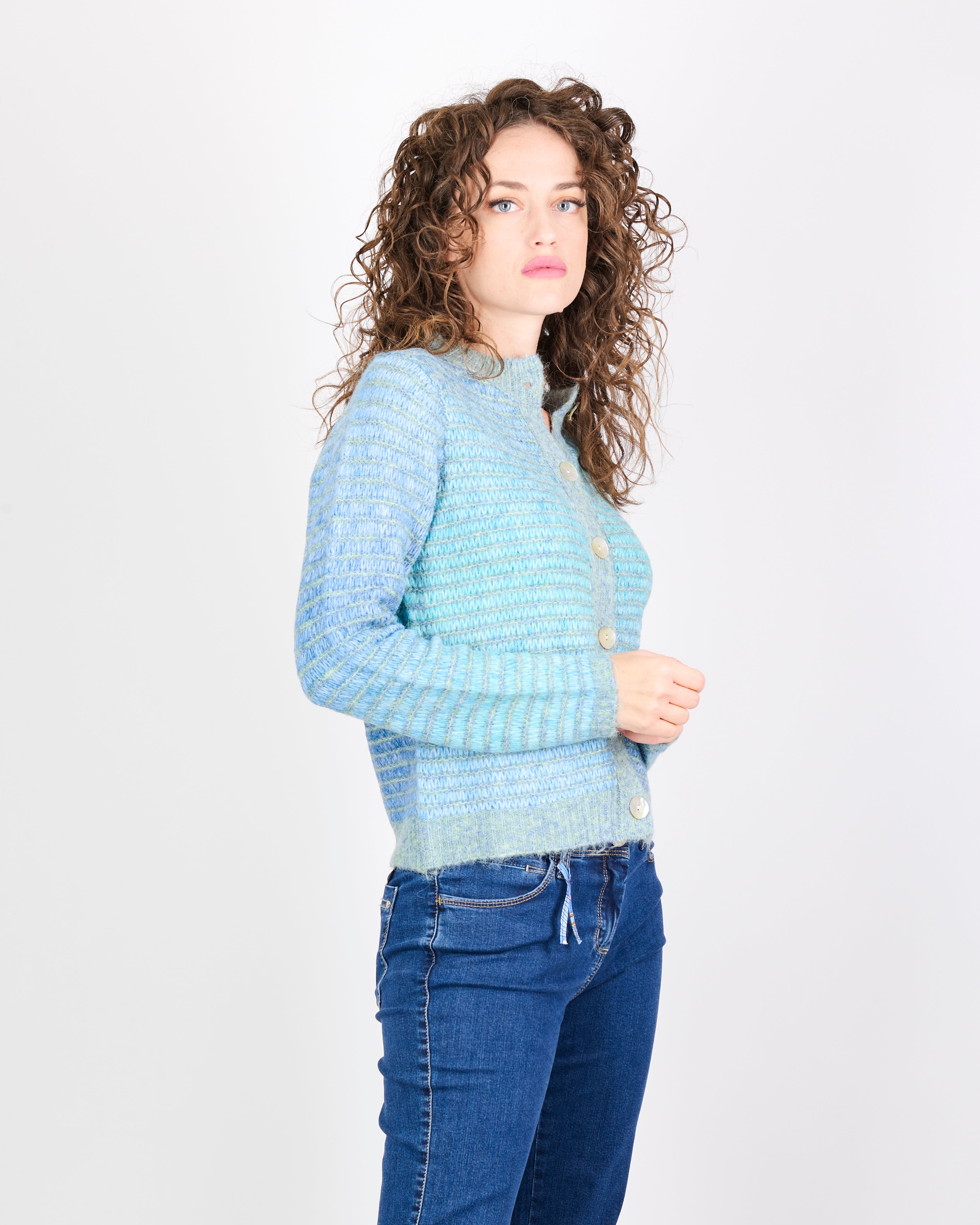 Maglia aperta bottoni punto micro 5461