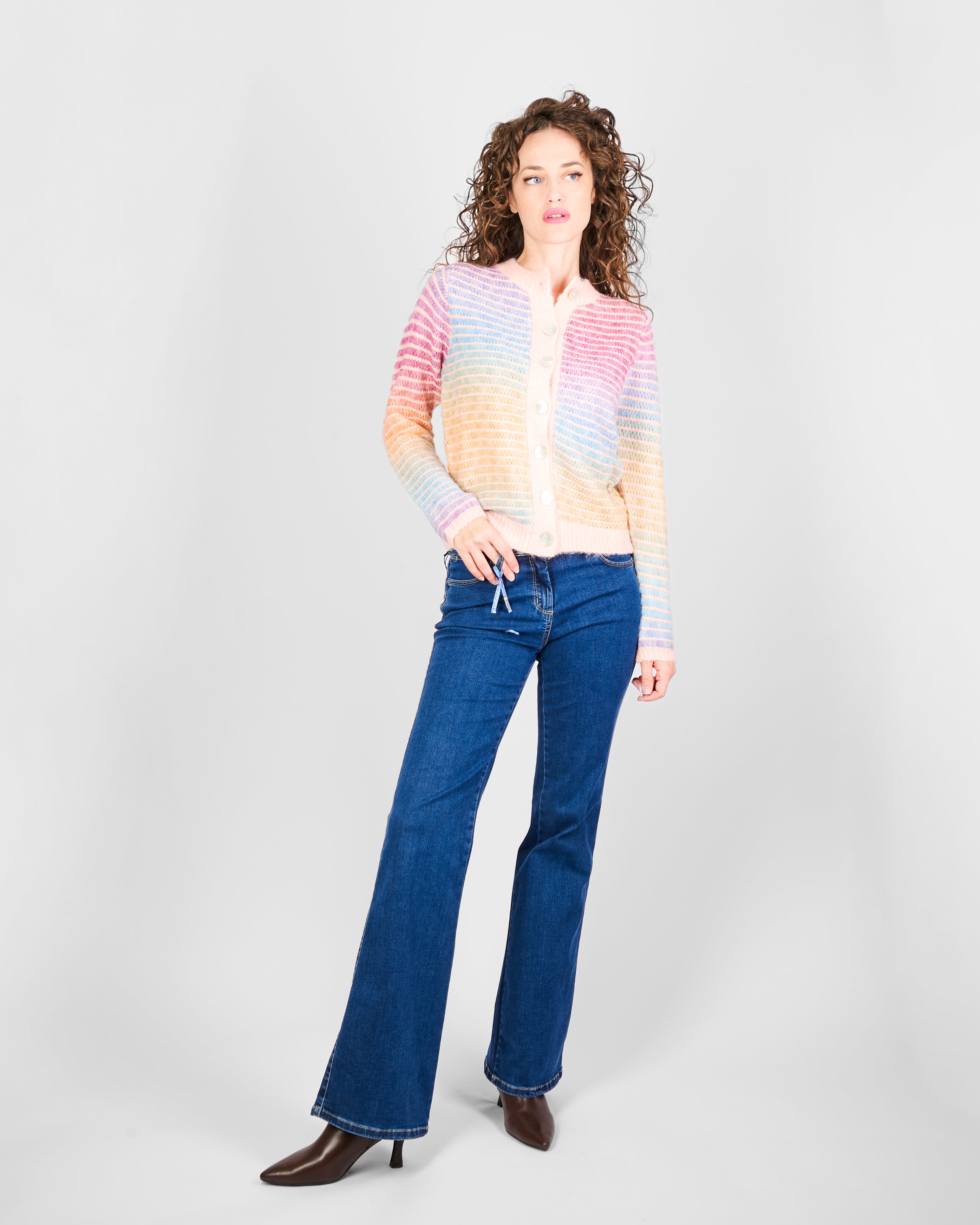 Maglia aperta bottoni punto micro 5461