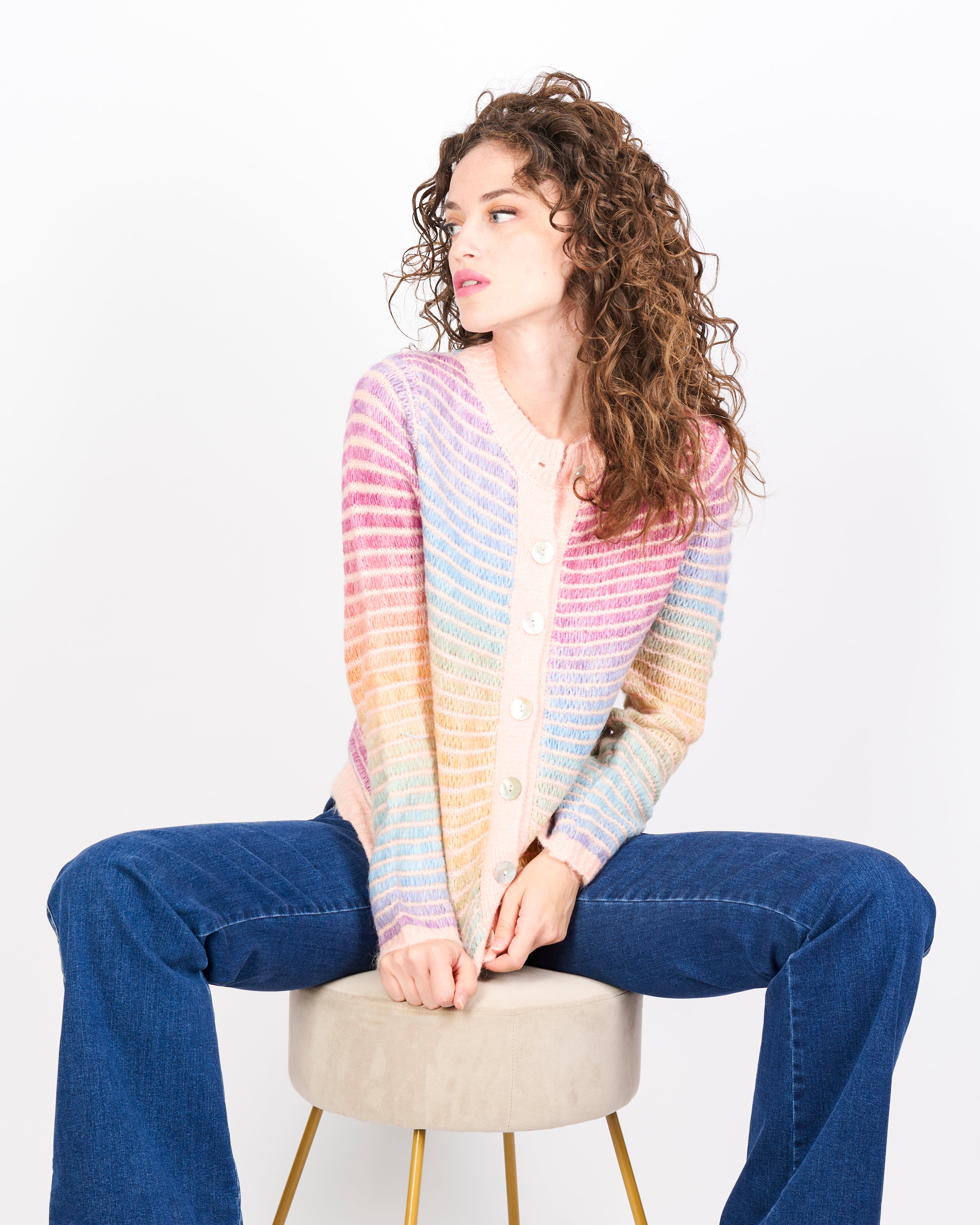 Maglia aperta bottoni punto micro 5461