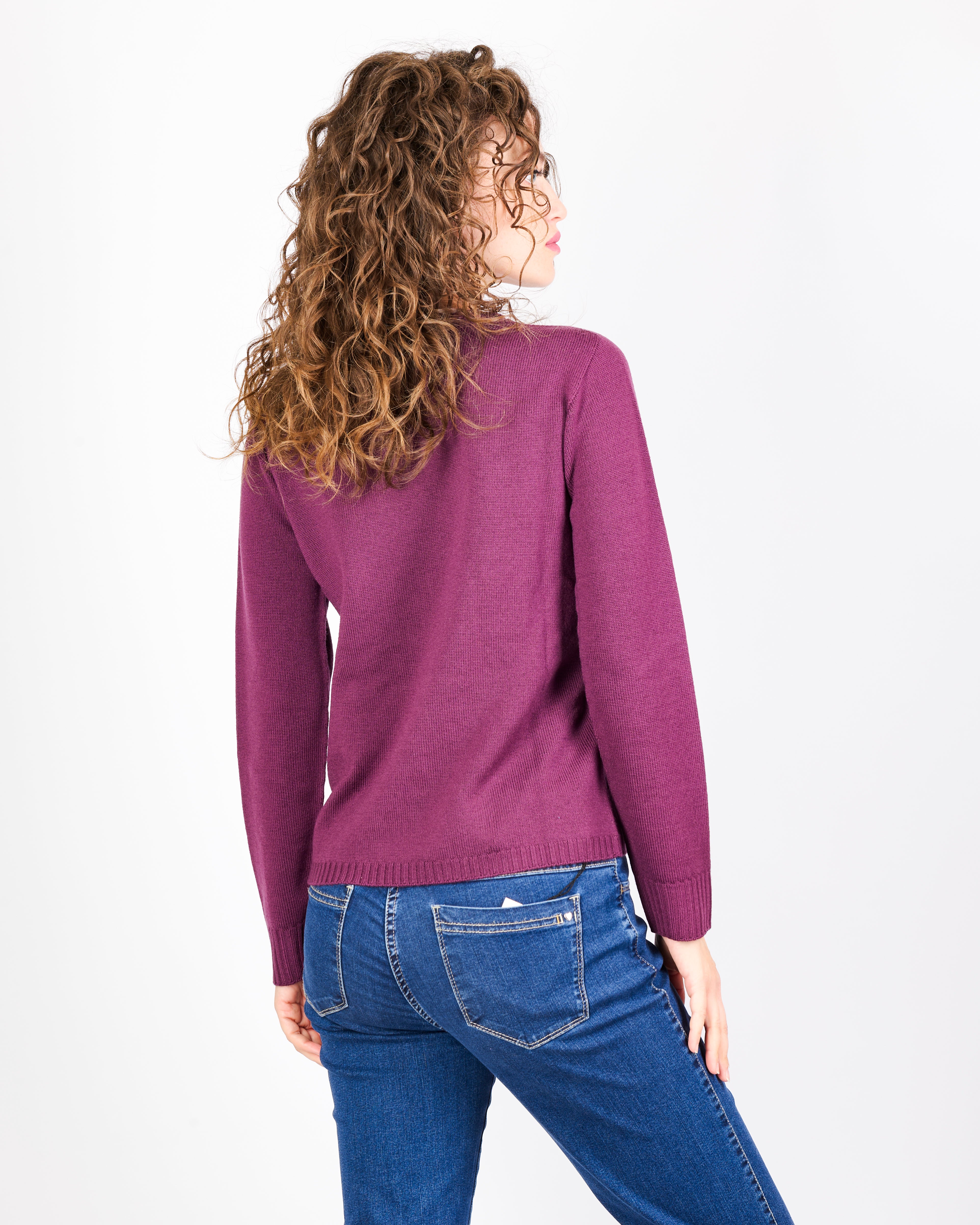 Girocollo trecce davanti pura lana CL2238