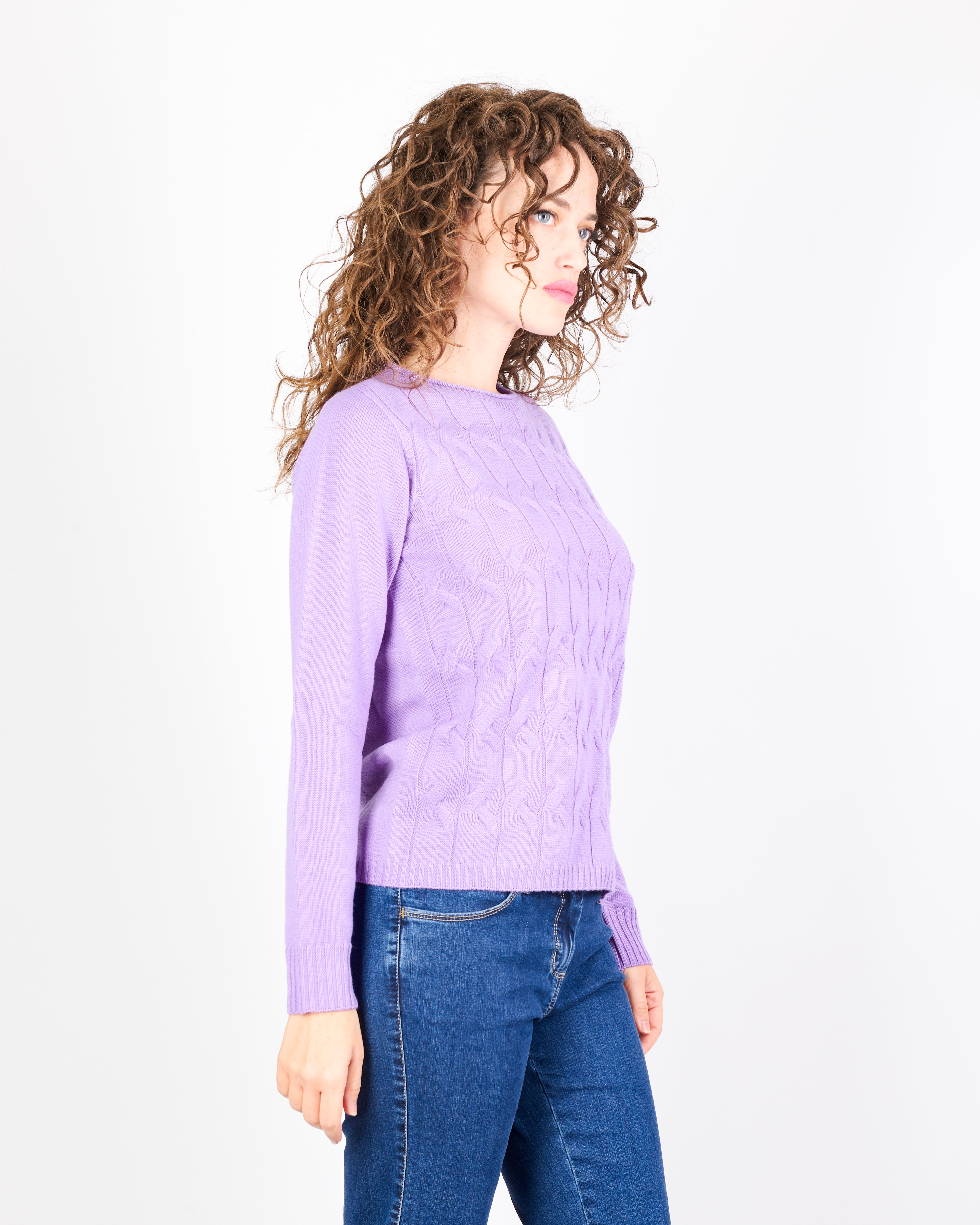 Girocollo trecce davanti pura lana CL2238