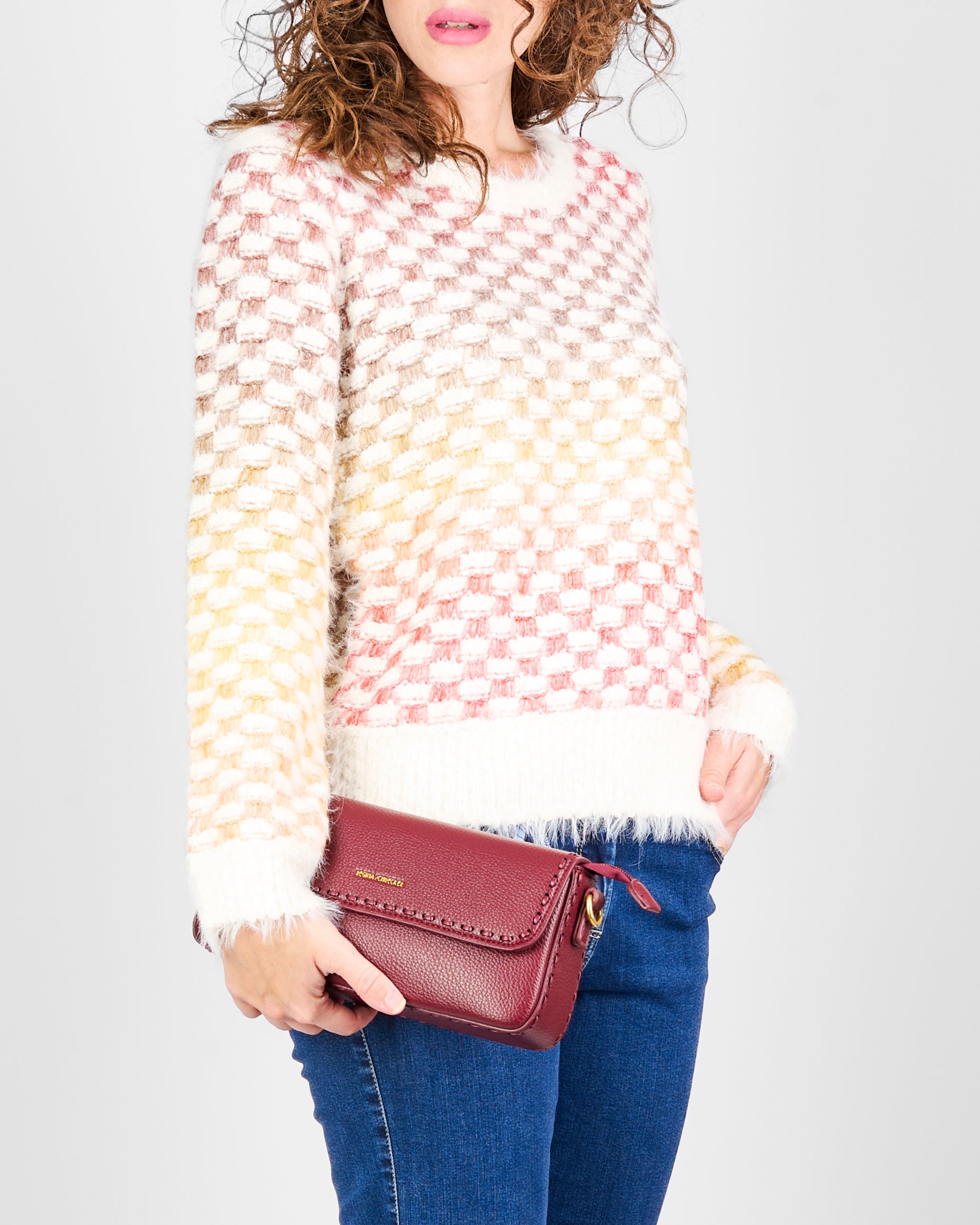 Girocollo punto quadretto