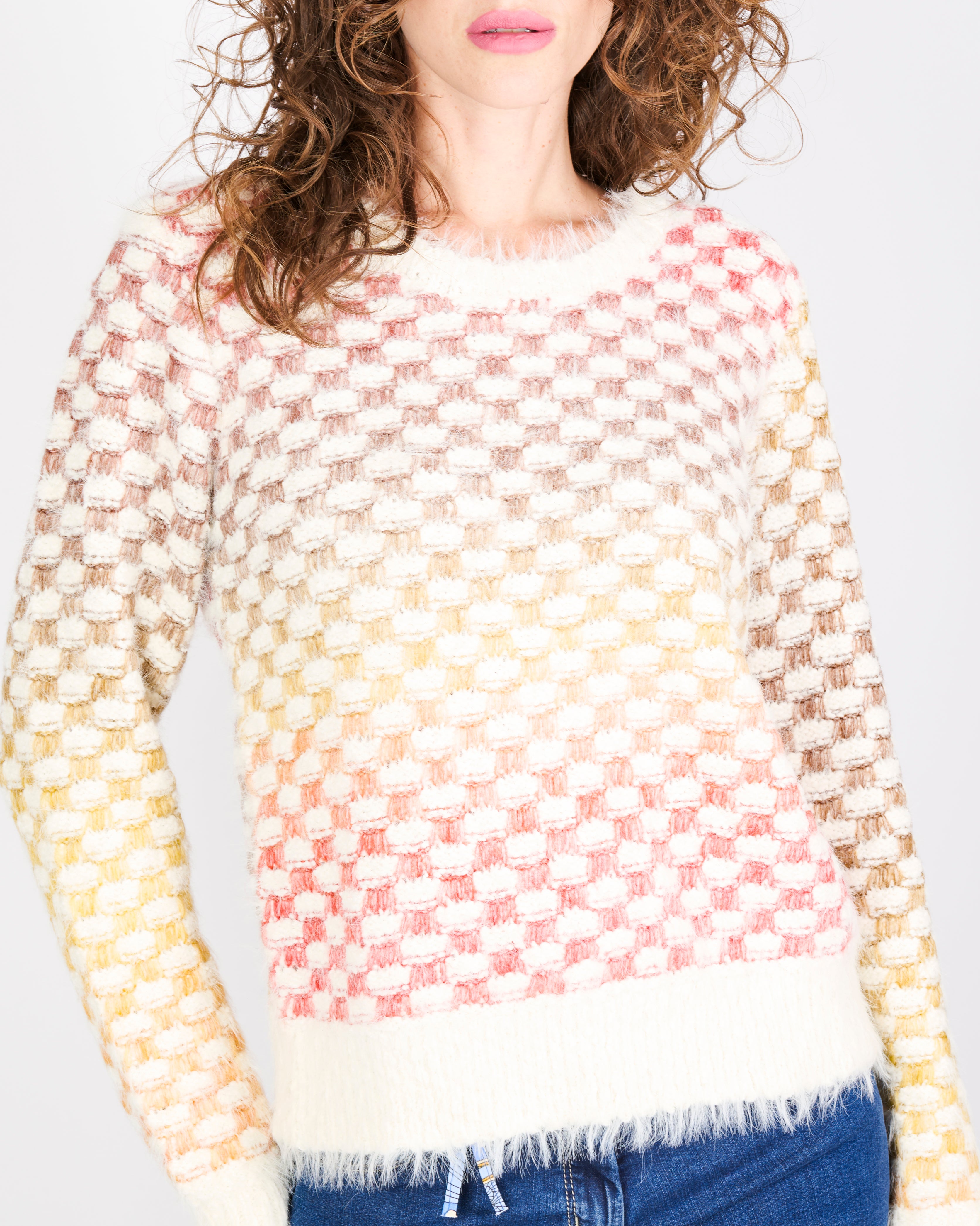 Girocollo punto quadretto