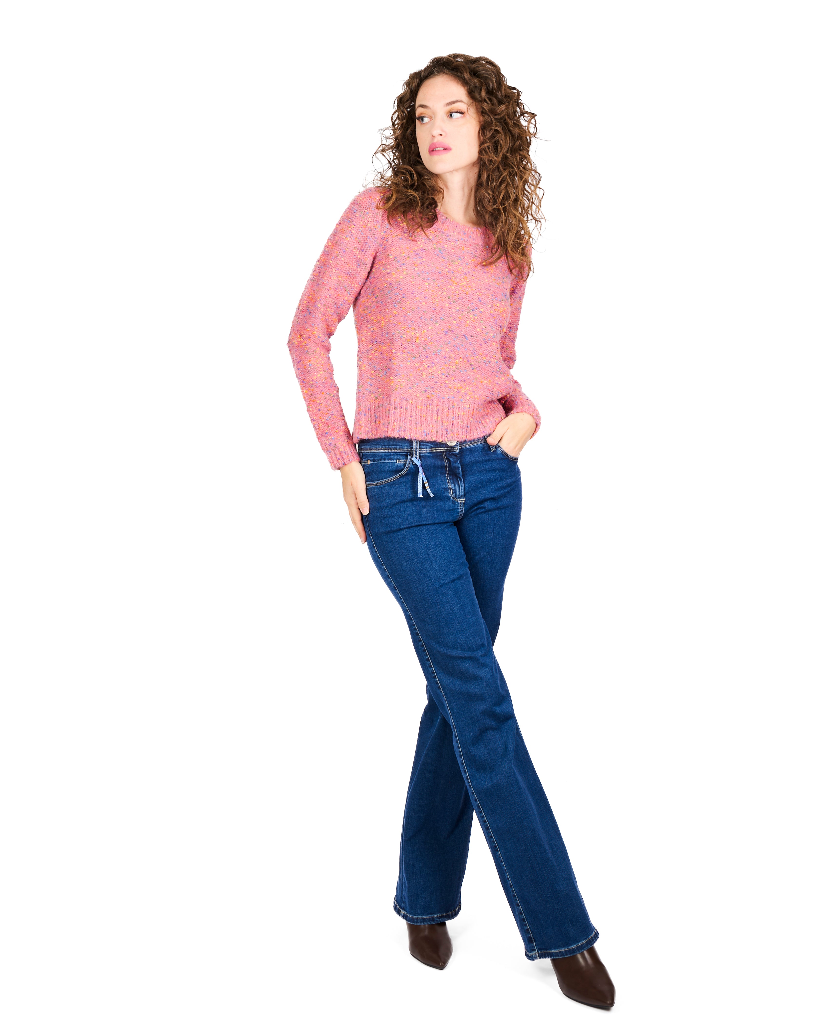 Maglia girocollo filo bottonato 5400