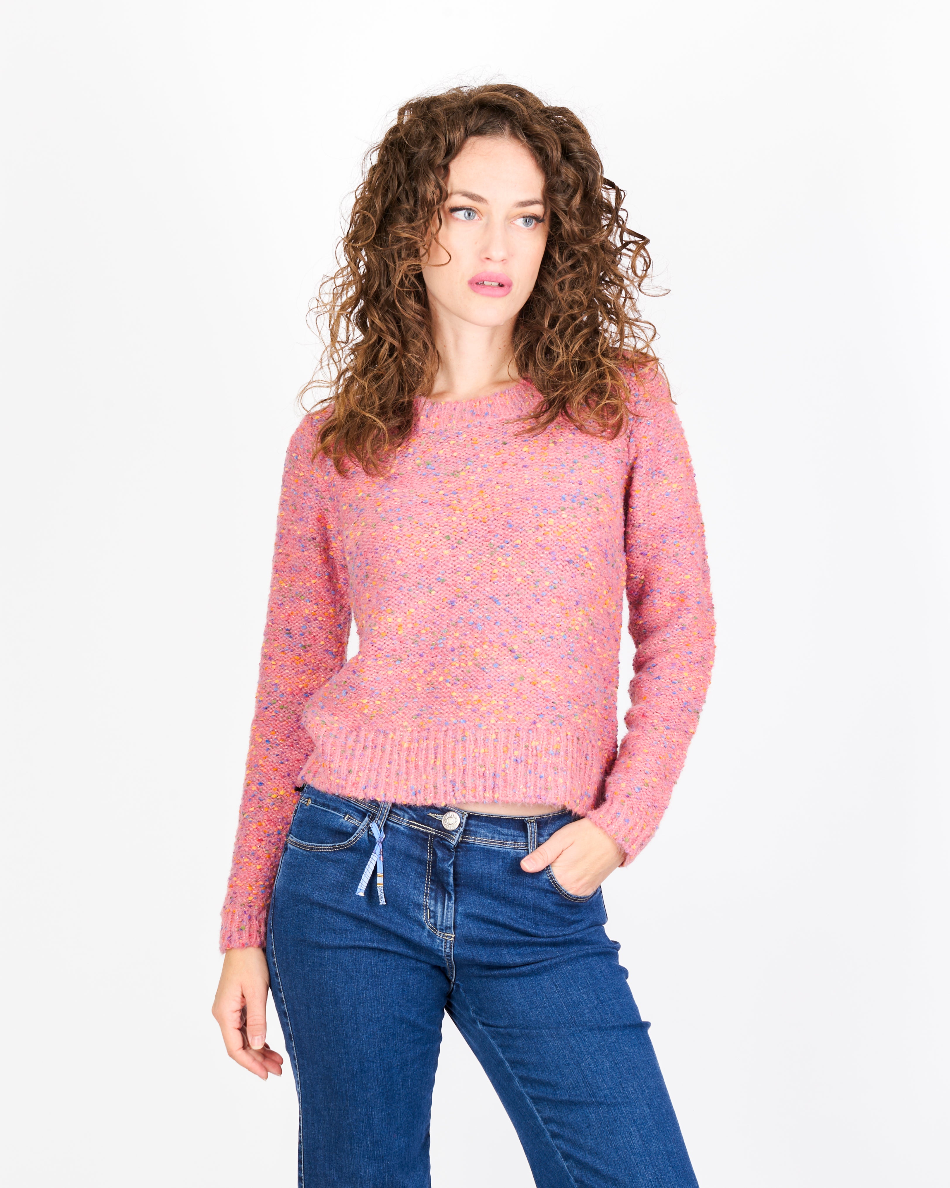 Maglia girocollo filo bottonato 5400