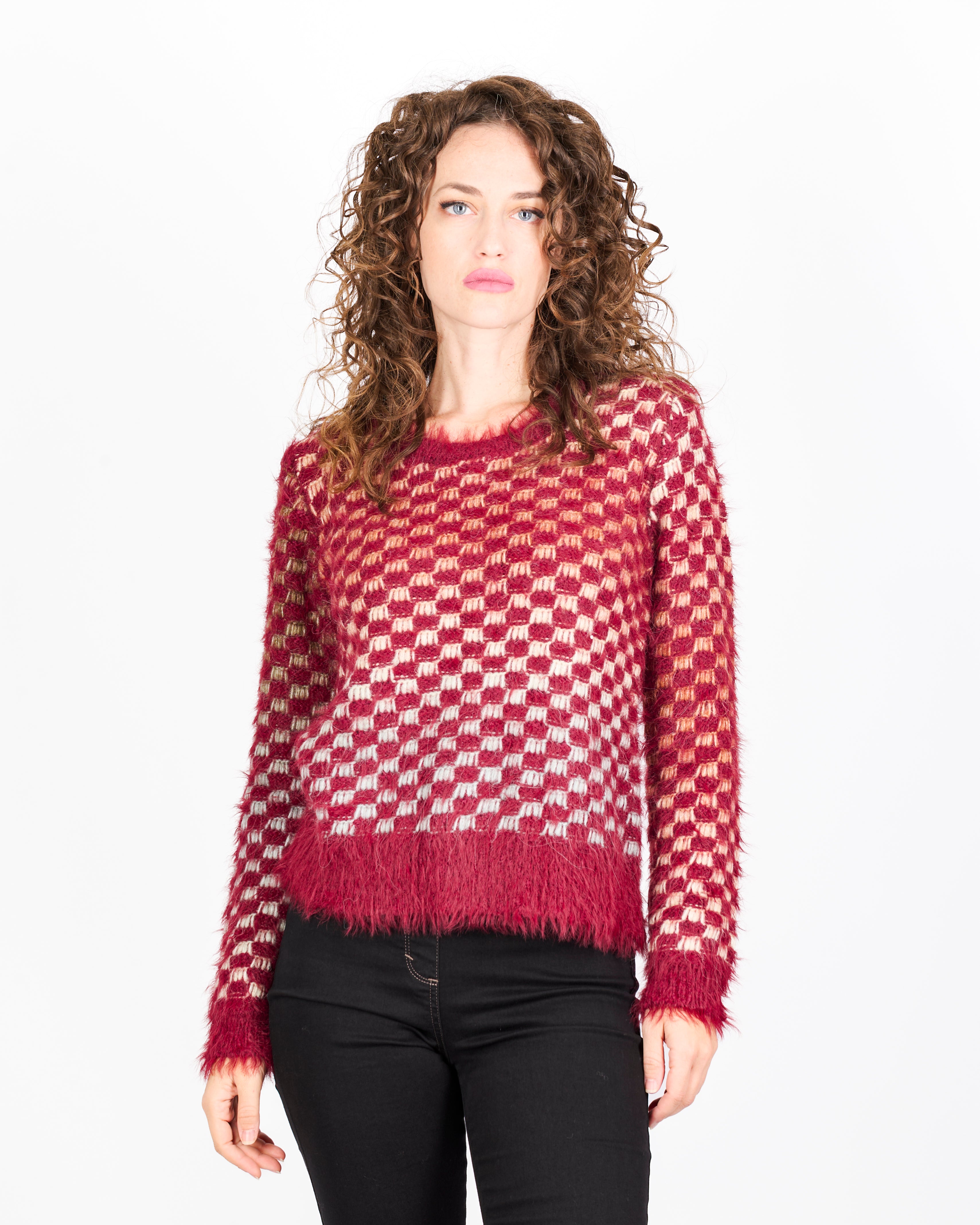 Girocollo punto quadretto