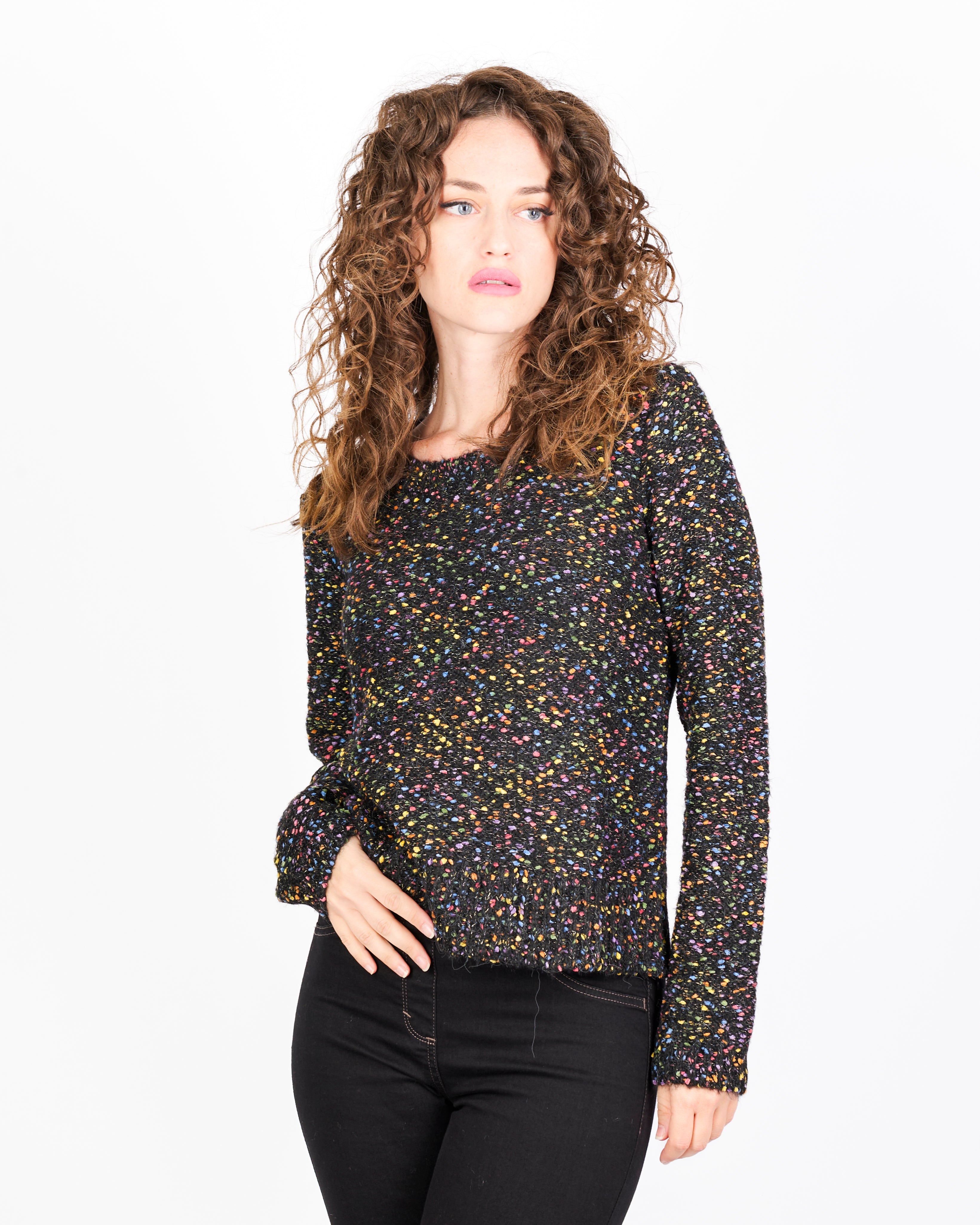 Maglia girocollo filo bottonato 5400