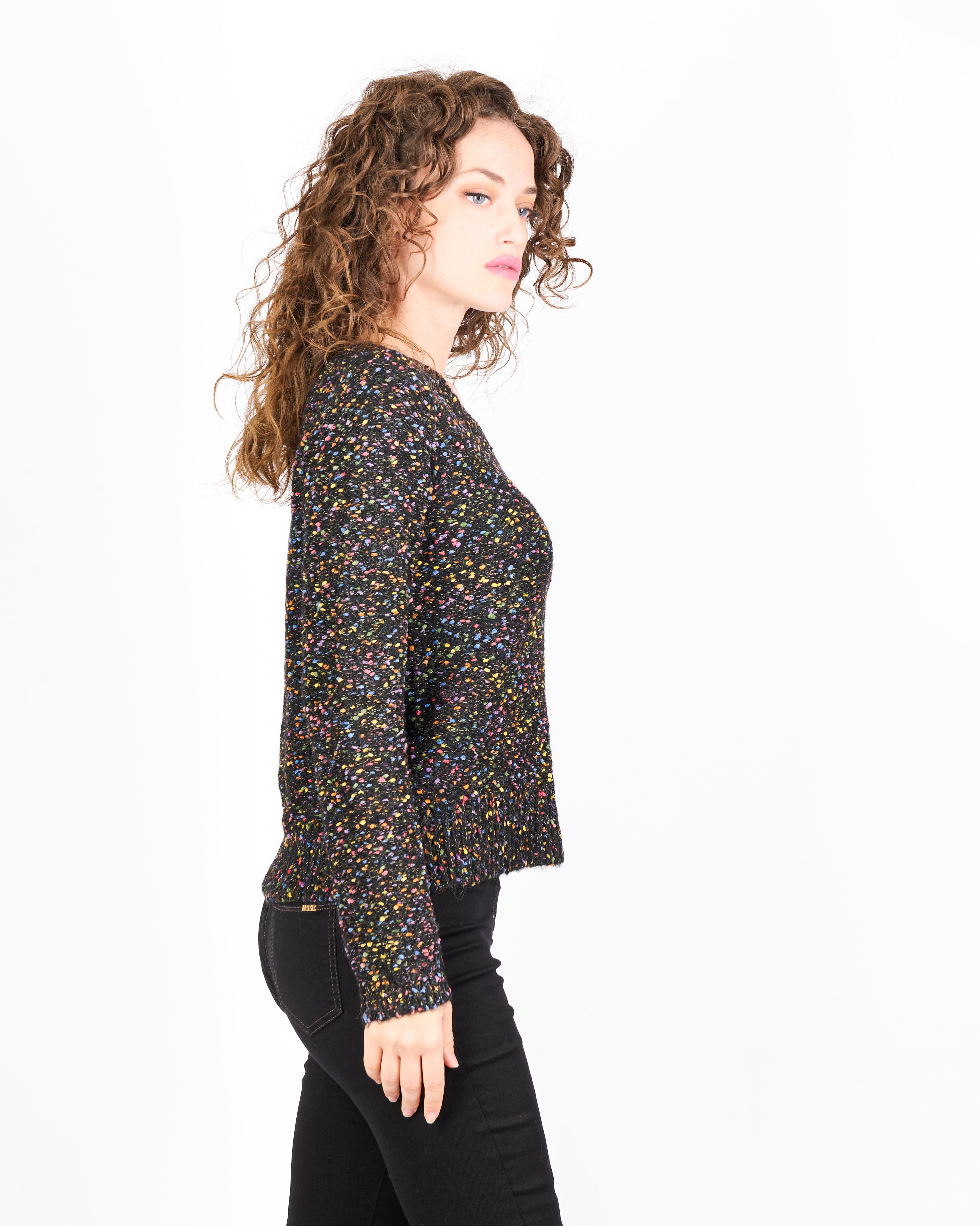 Maglia girocollo filo bottonato 5400
