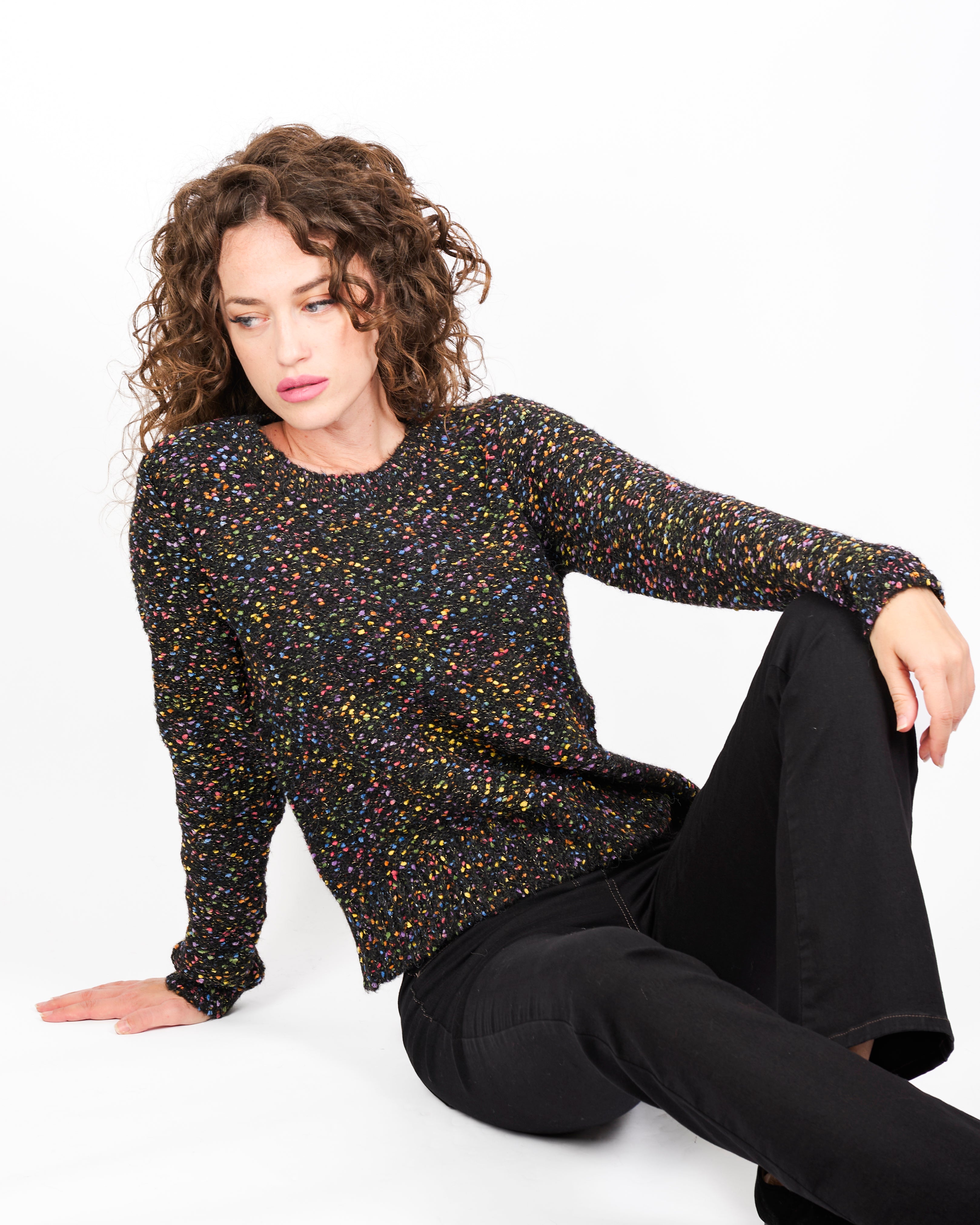 Maglia girocollo filo bottonato 5400