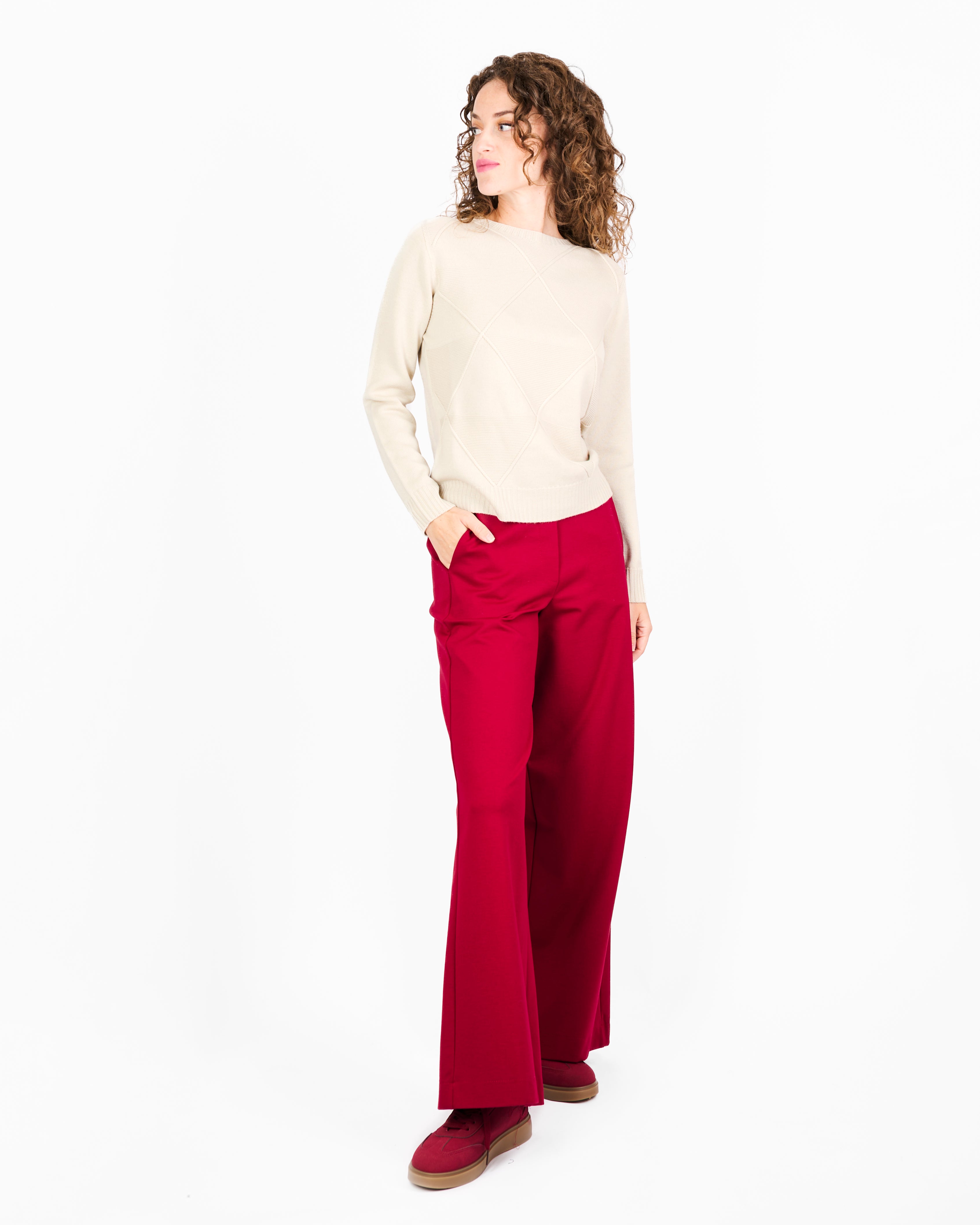 Maglia girocollo rombi links pura lana DA 504