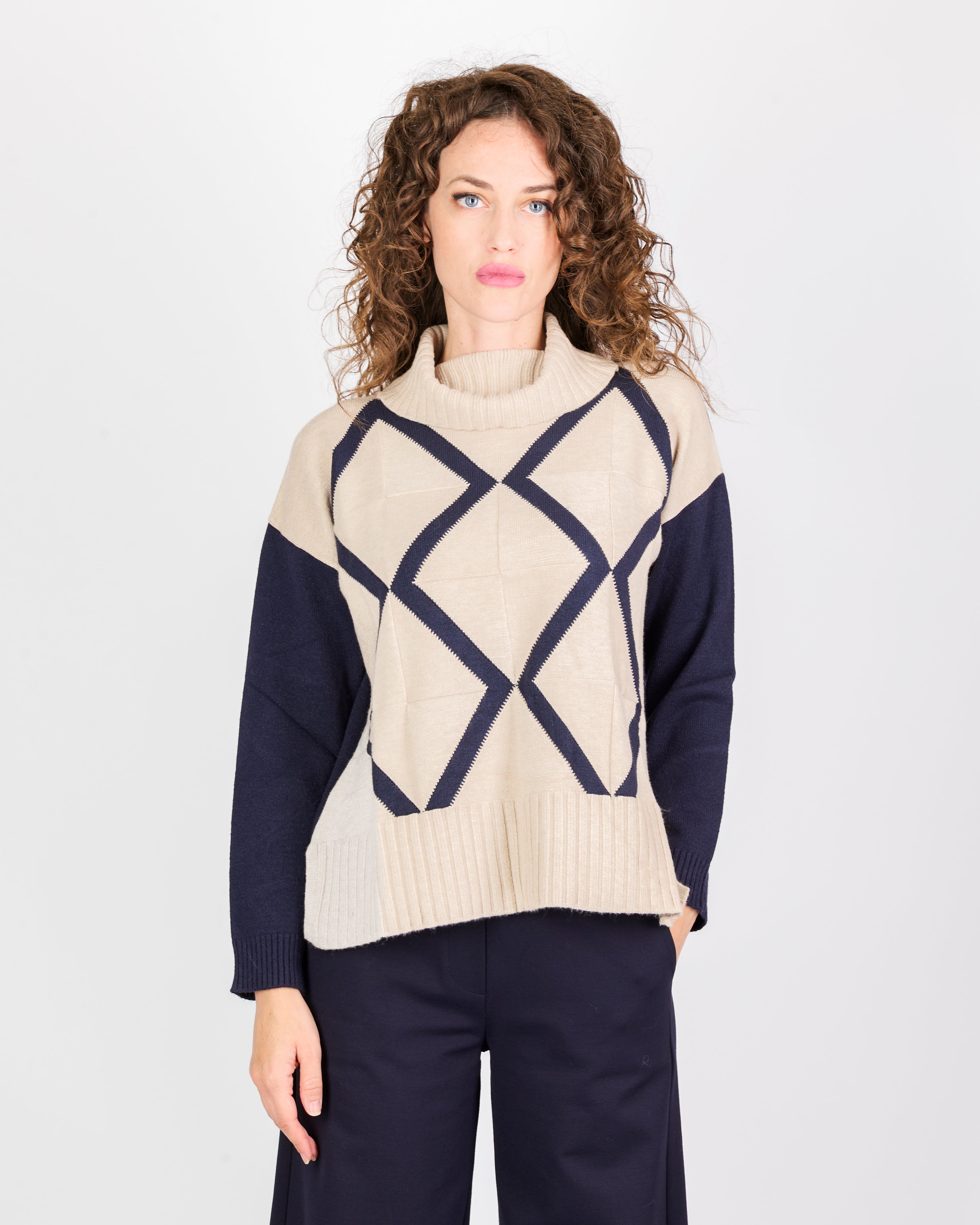 Maglia ciambella inarsiodavanti spacchi 21378