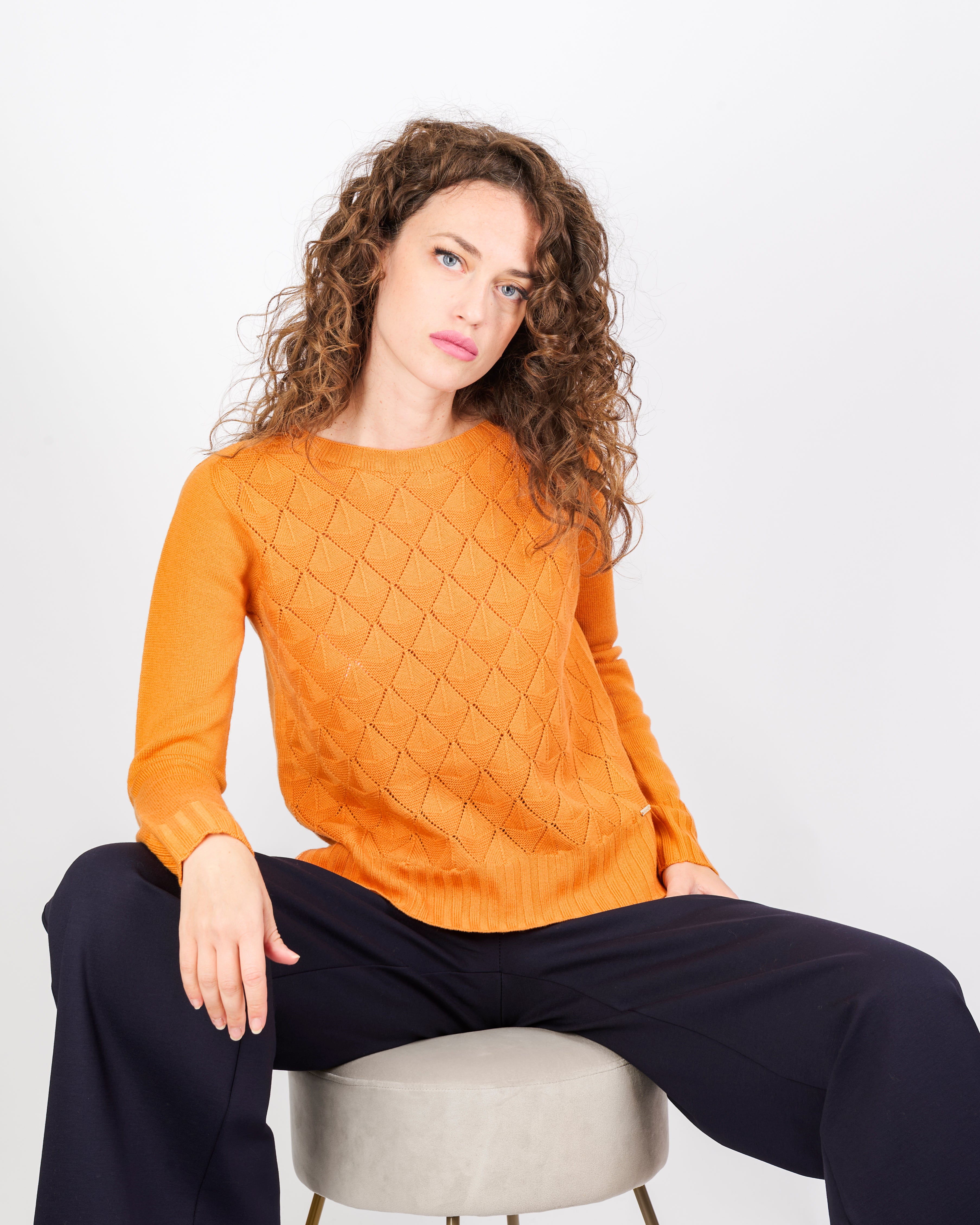 Maglia paricollo pura lana rombi VENTAGLIETTI