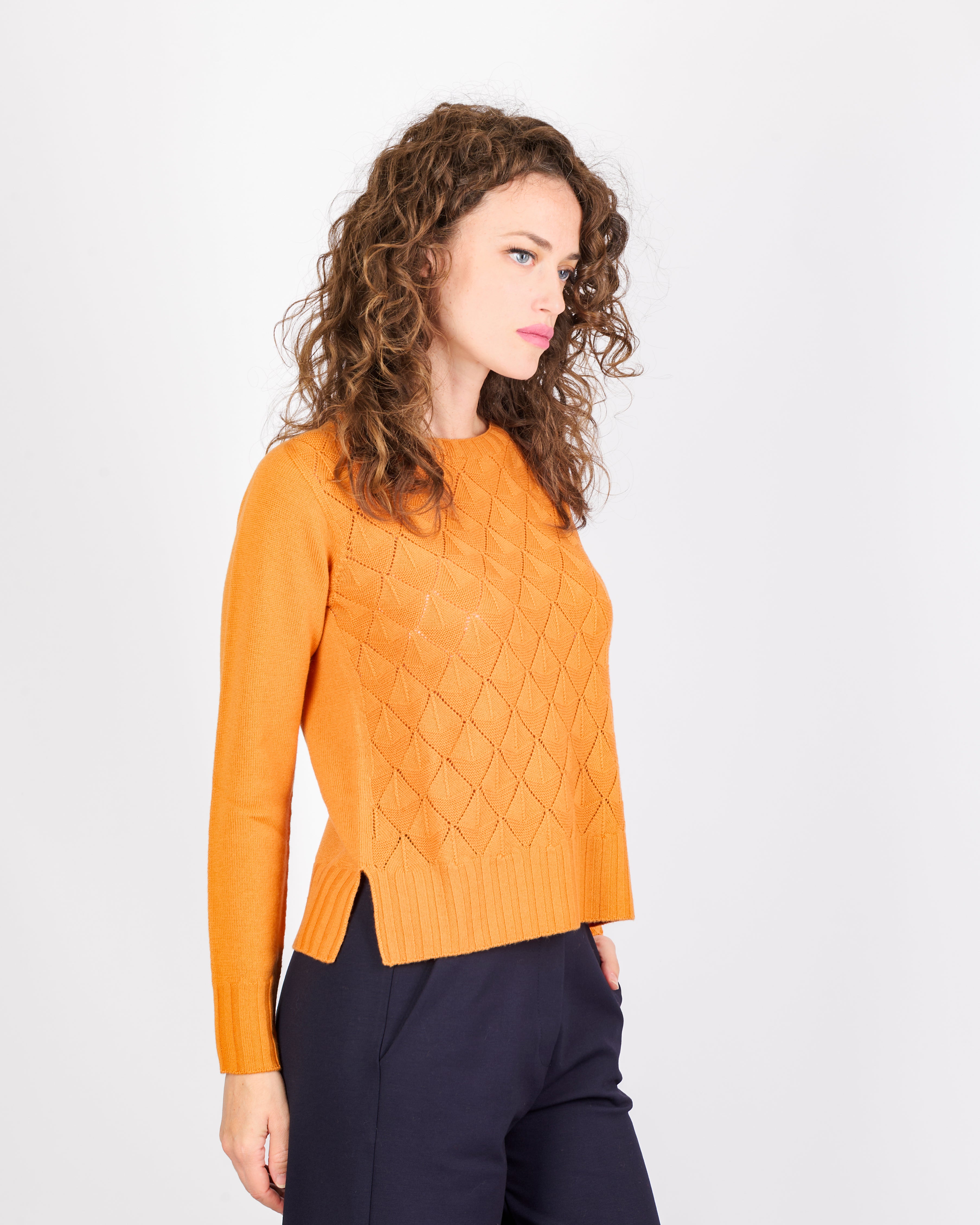 Maglia paricollo pura lana rombi VENTAGLIETTI