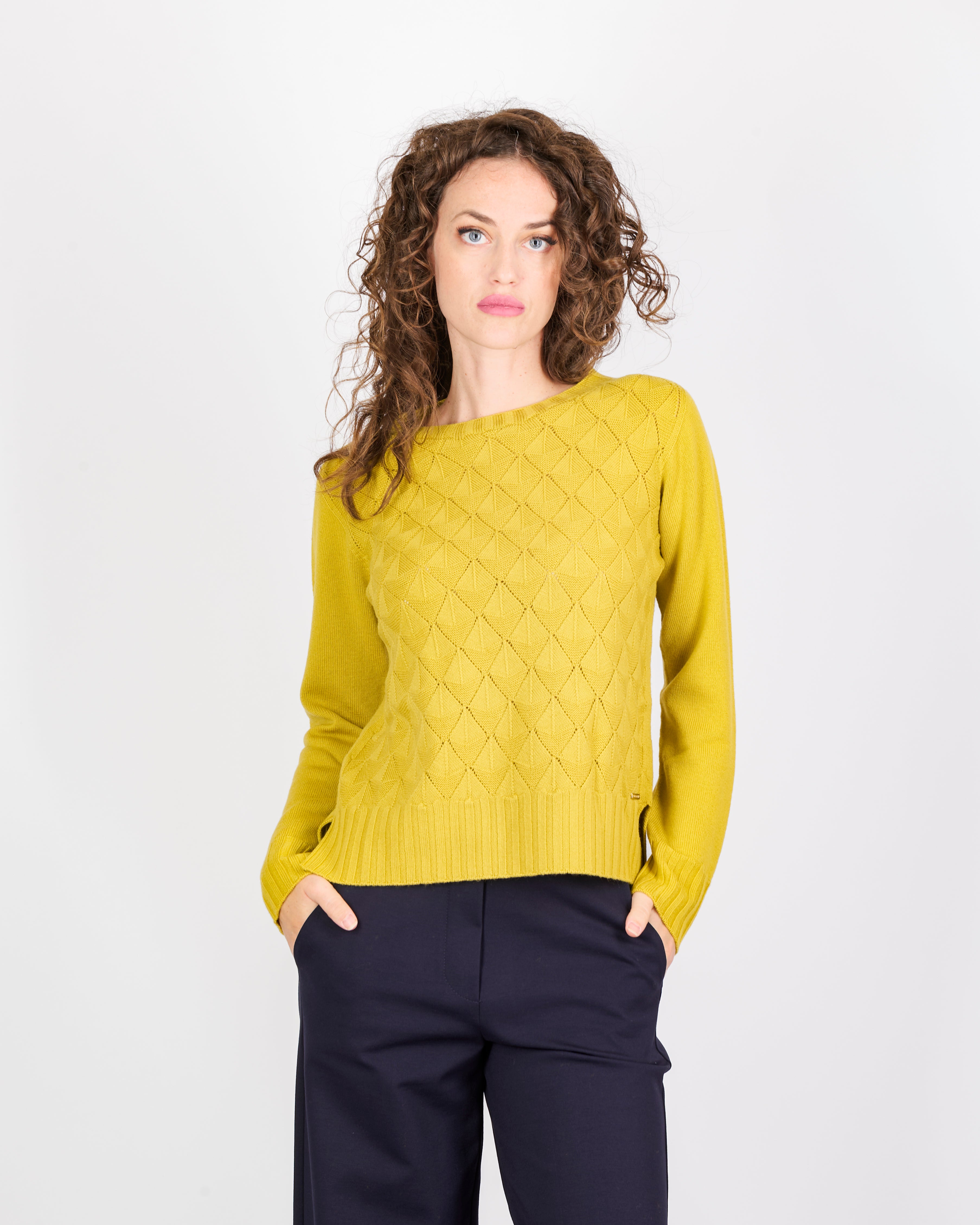 Maglia paricollo pura lana rombi VENTAGLIETTI