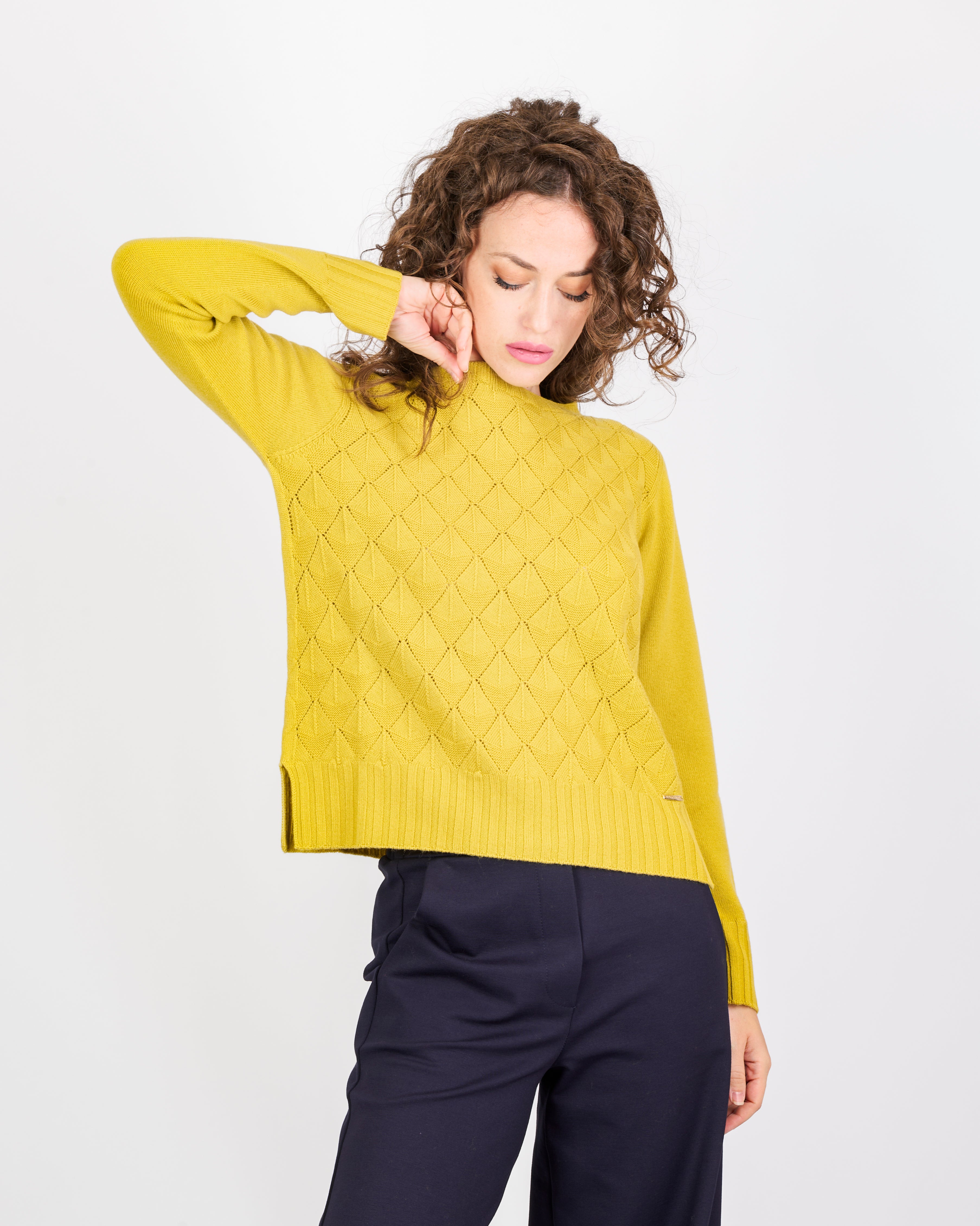 Maglia paricollo pura lana rombi VENTAGLIETTI