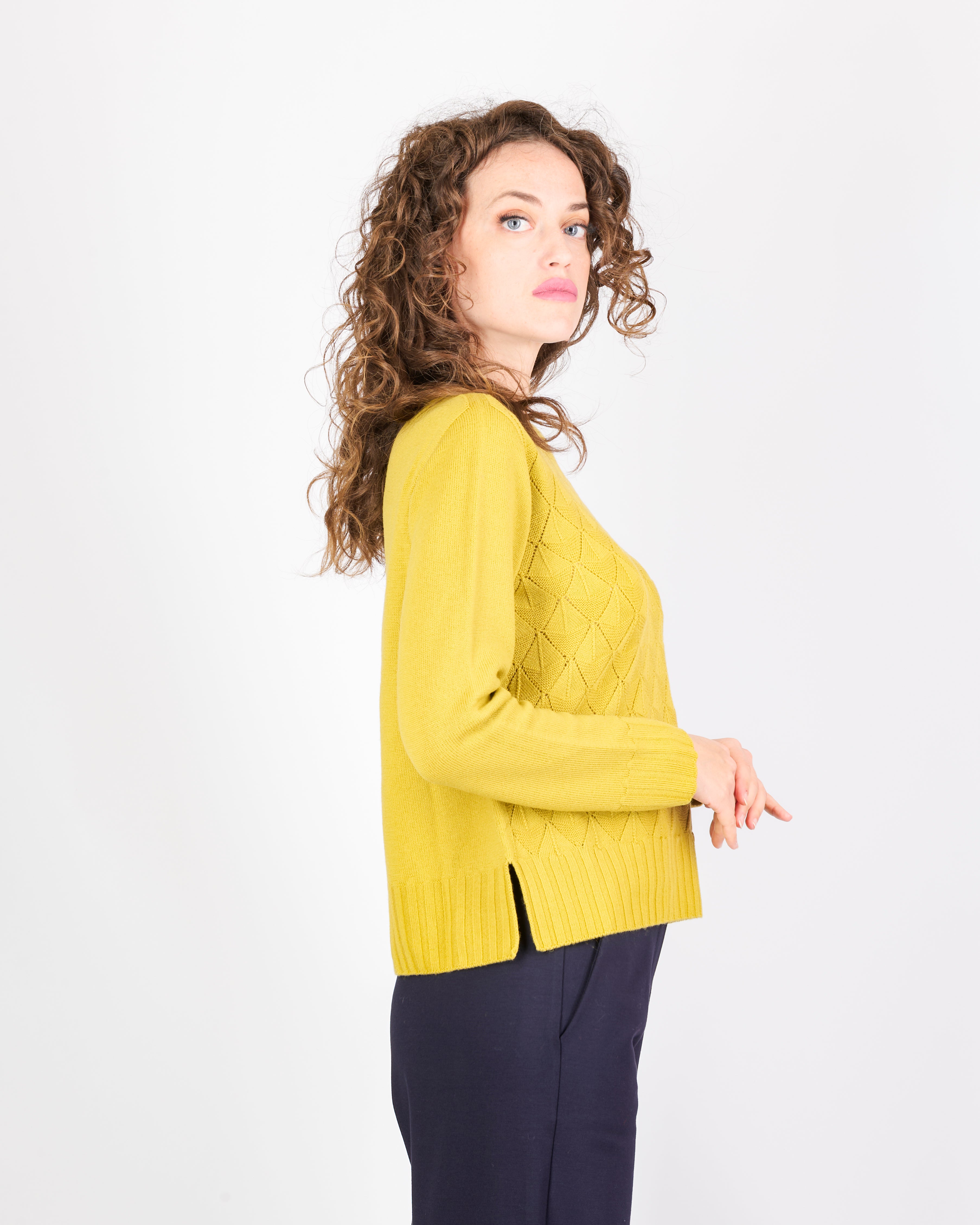 Maglia paricollo pura lana rombi VENTAGLIETTI