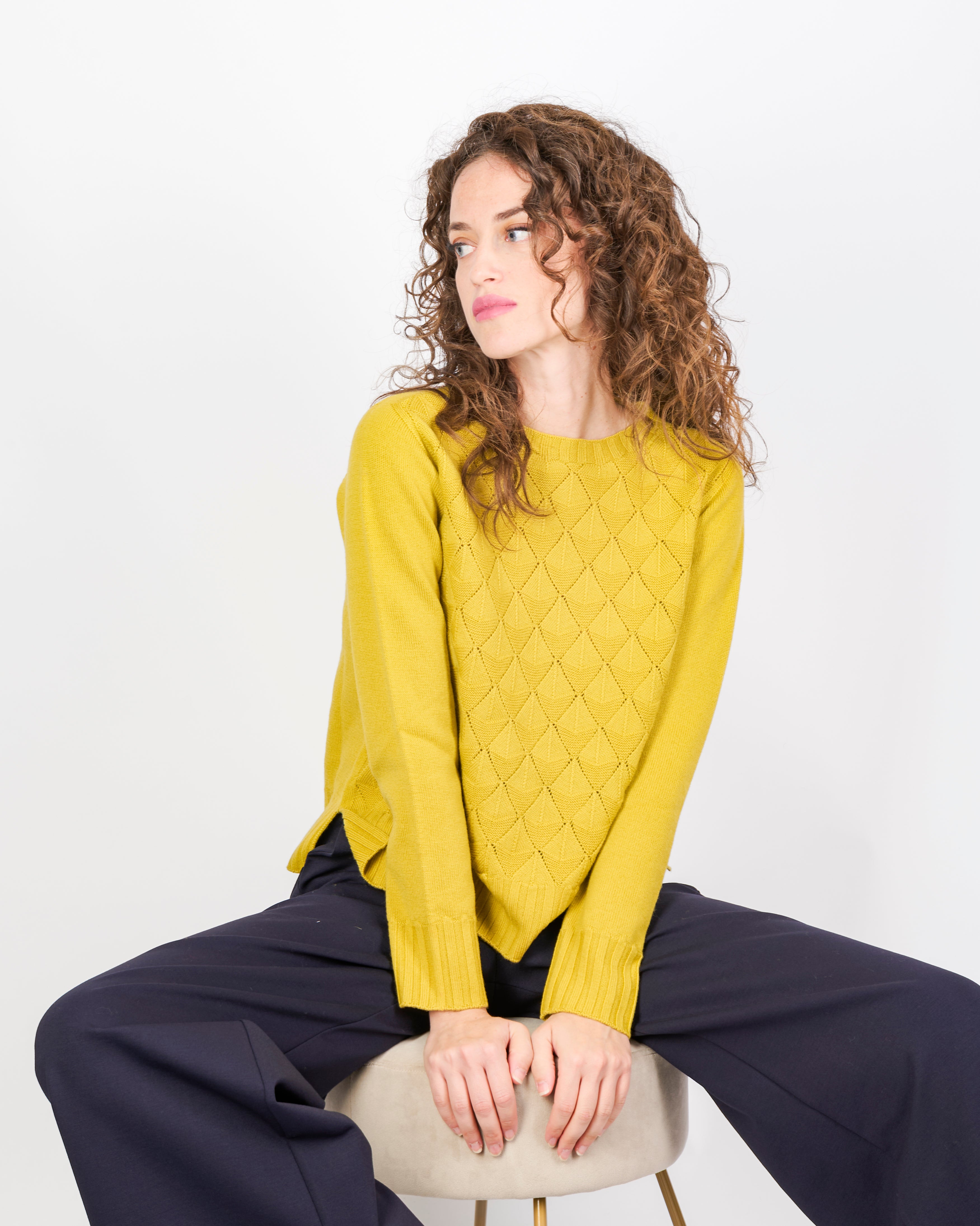 Maglia paricollo pura lana rombi VENTAGLIETTI