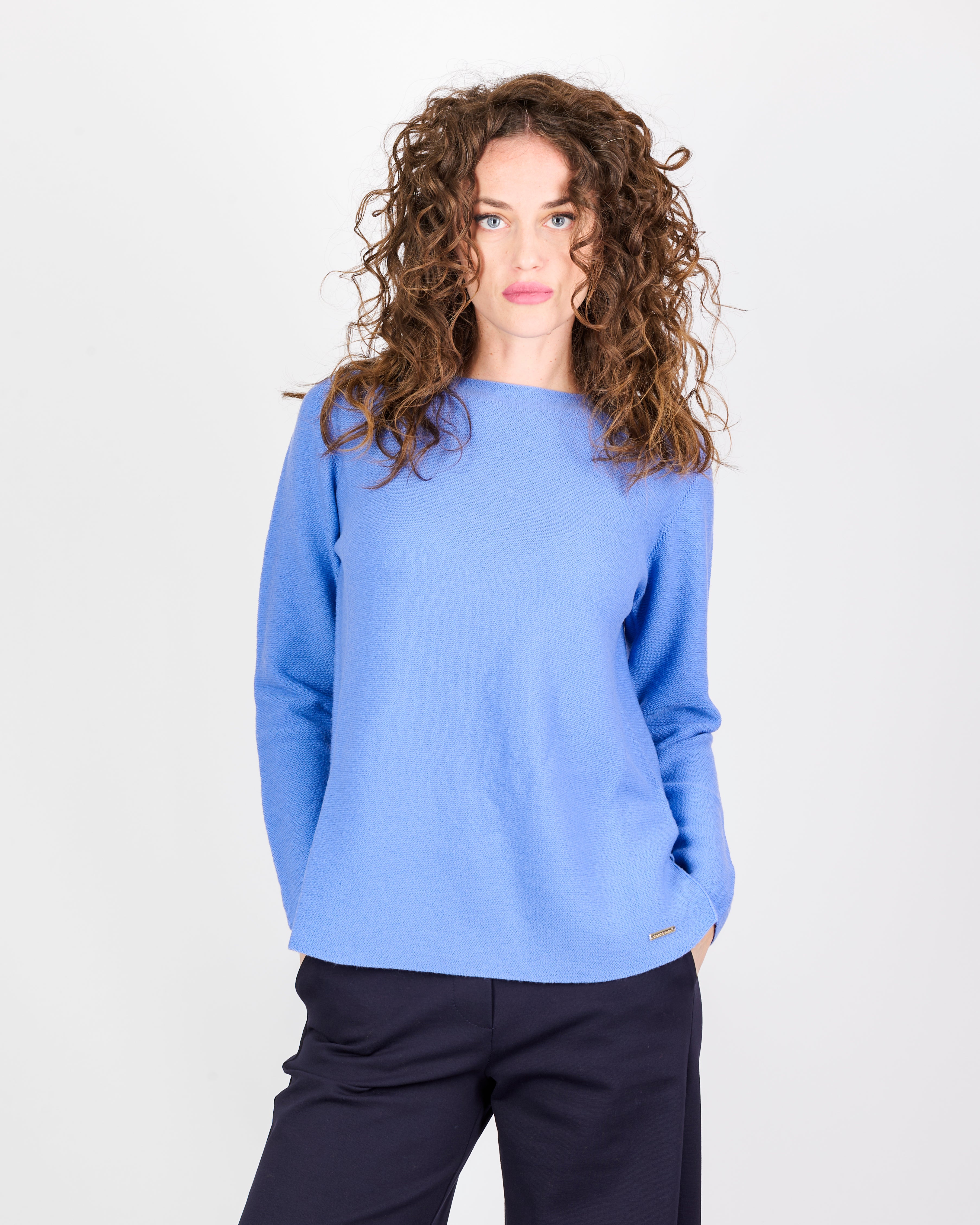 Maglia girocollo pura lana links spacchi 25Z 1081