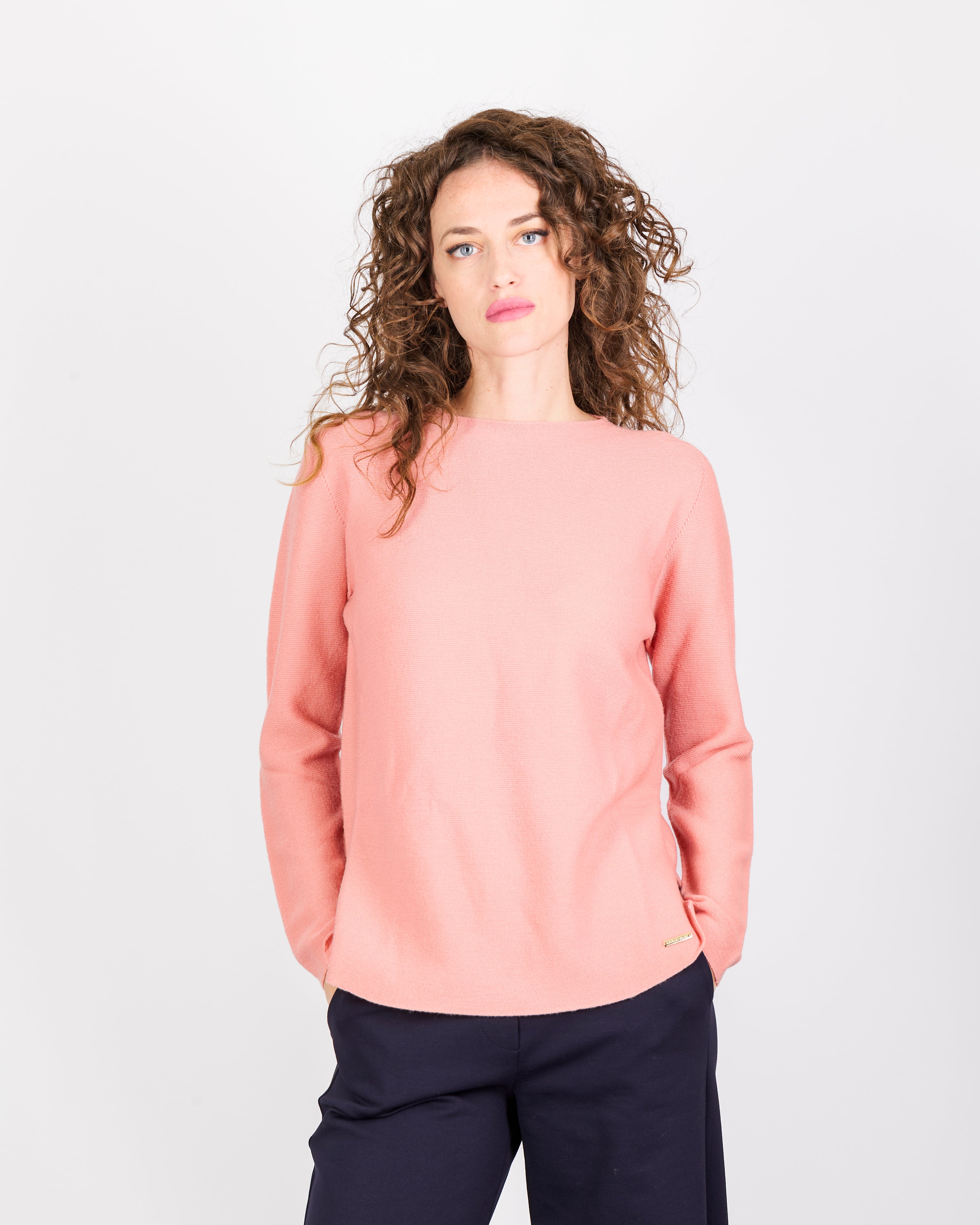 Maglia girocollo pura lana links spacchi 25Z 1081