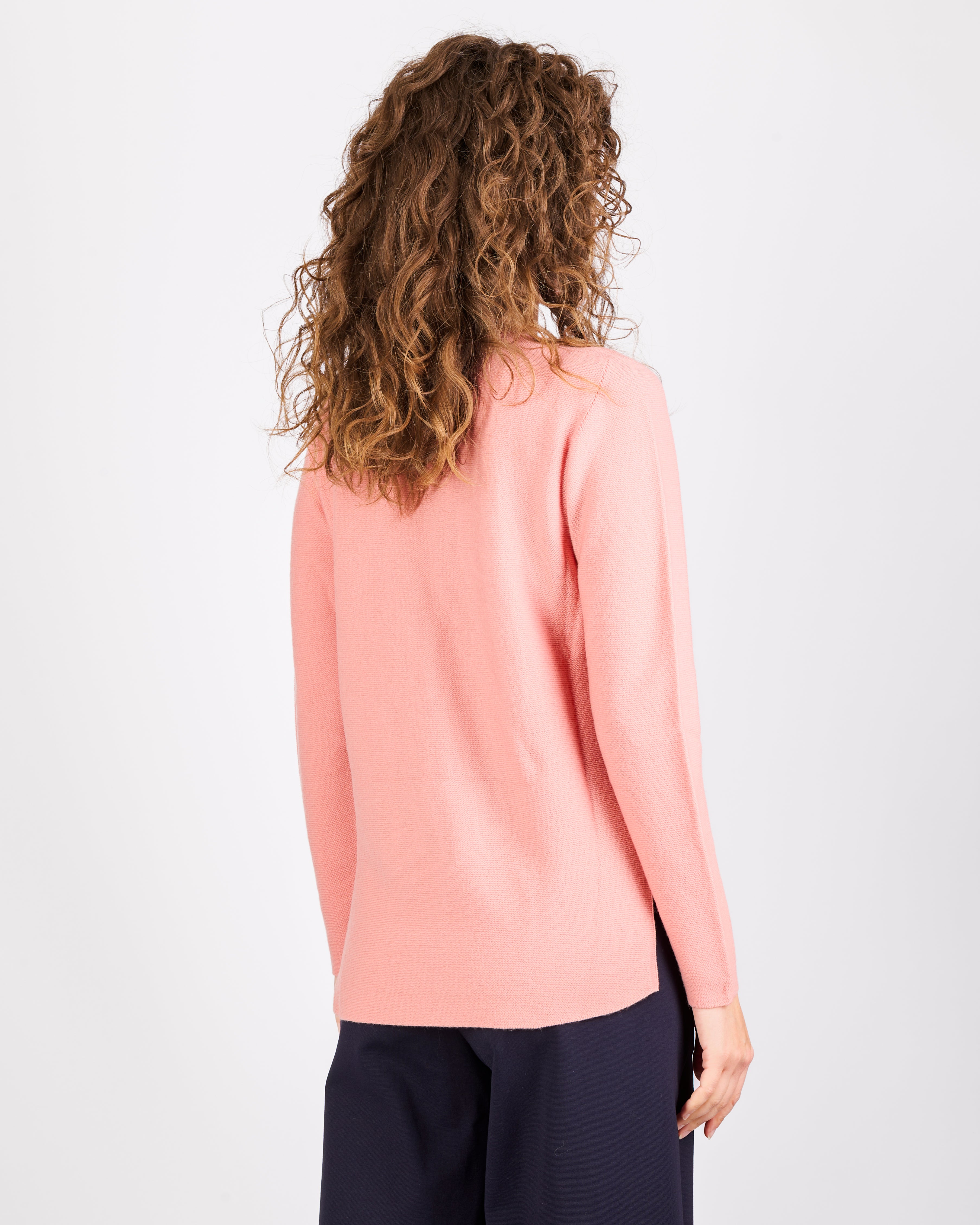 Maglia girocollo pura lana links spacchi 25Z 1081