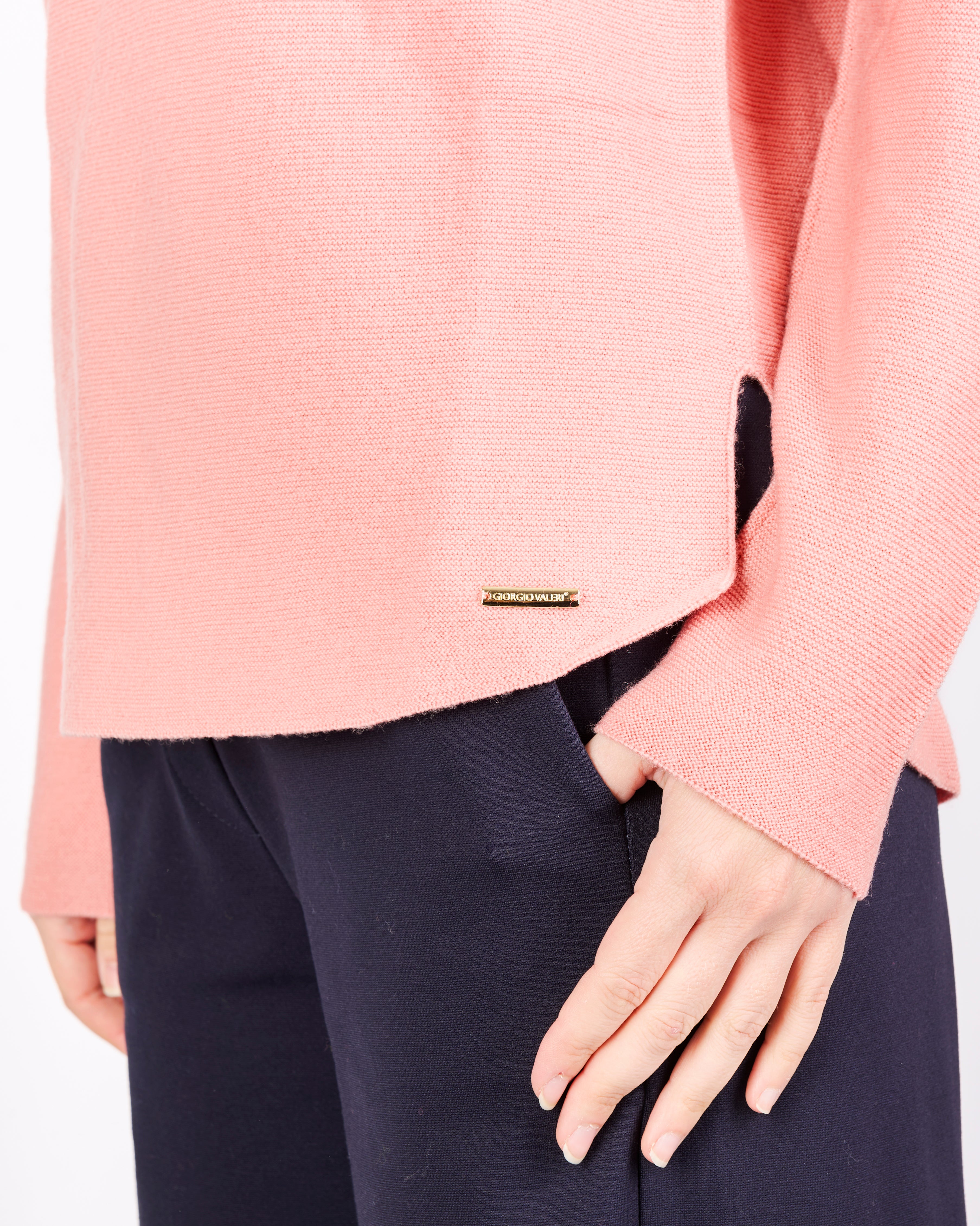 Maglia girocollo pura lana links spacchi 25Z 1081