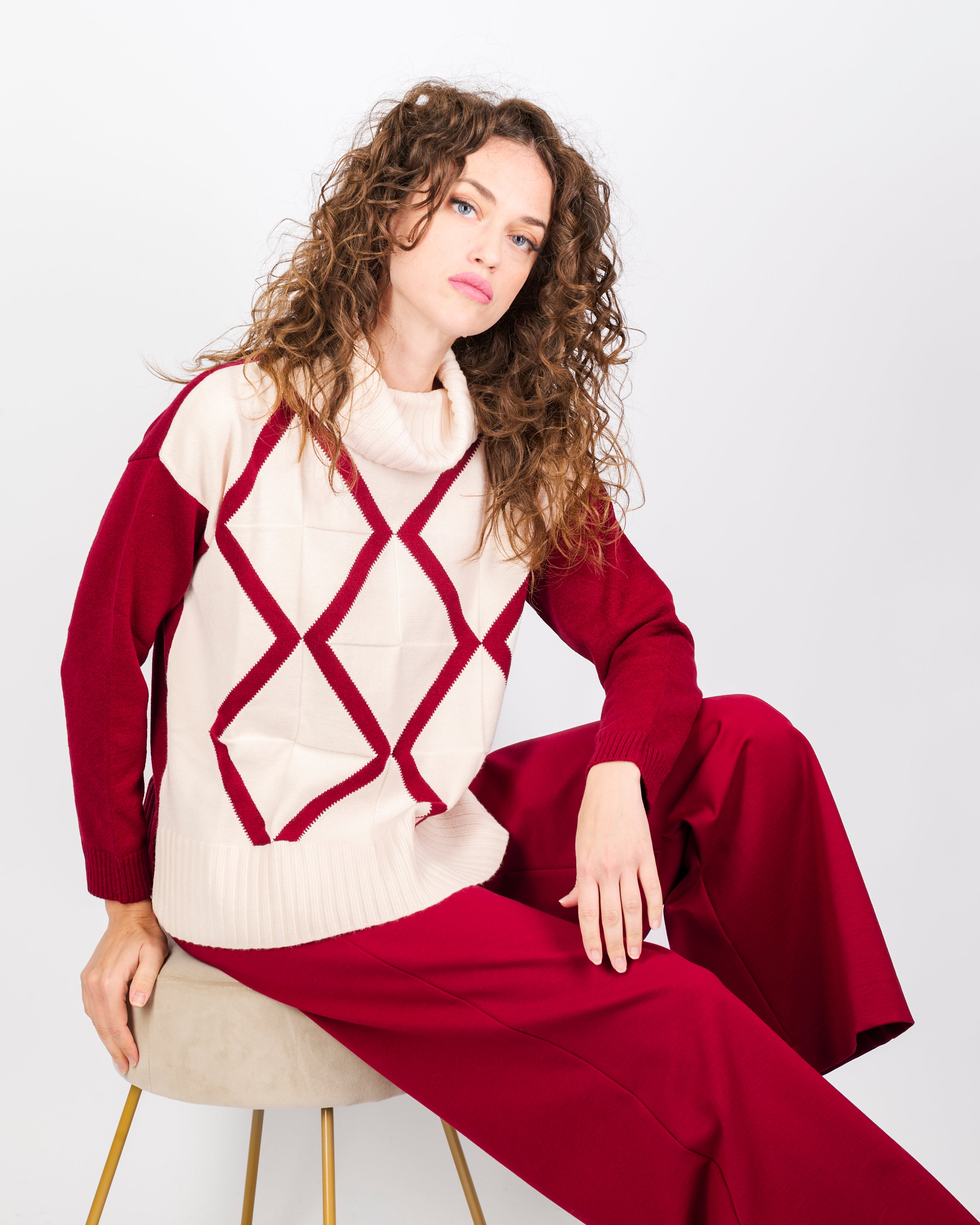 Maglia ciambella inarsiodavanti spacchi 21378