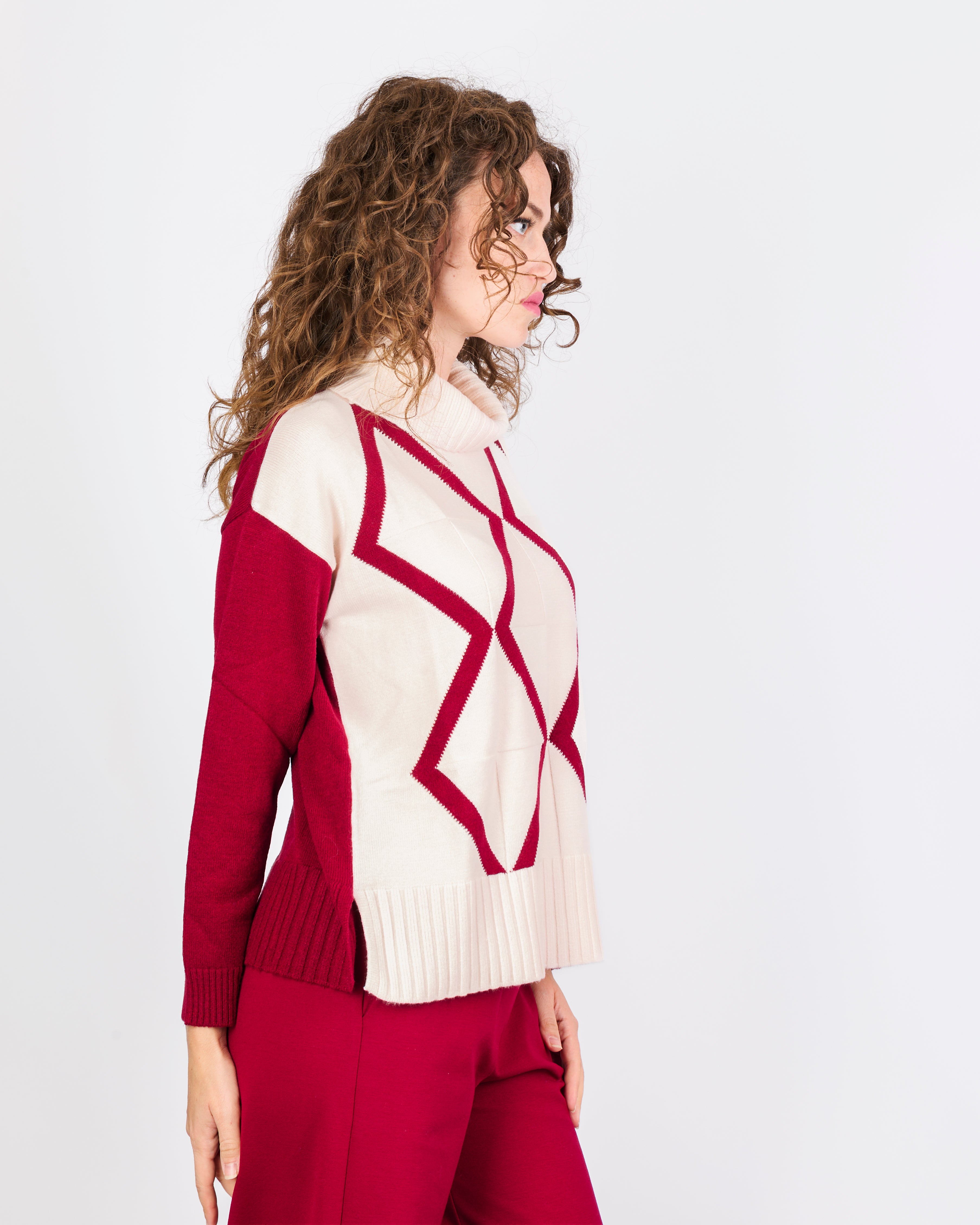 Maglia ciambella inarsiodavanti spacchi 21378