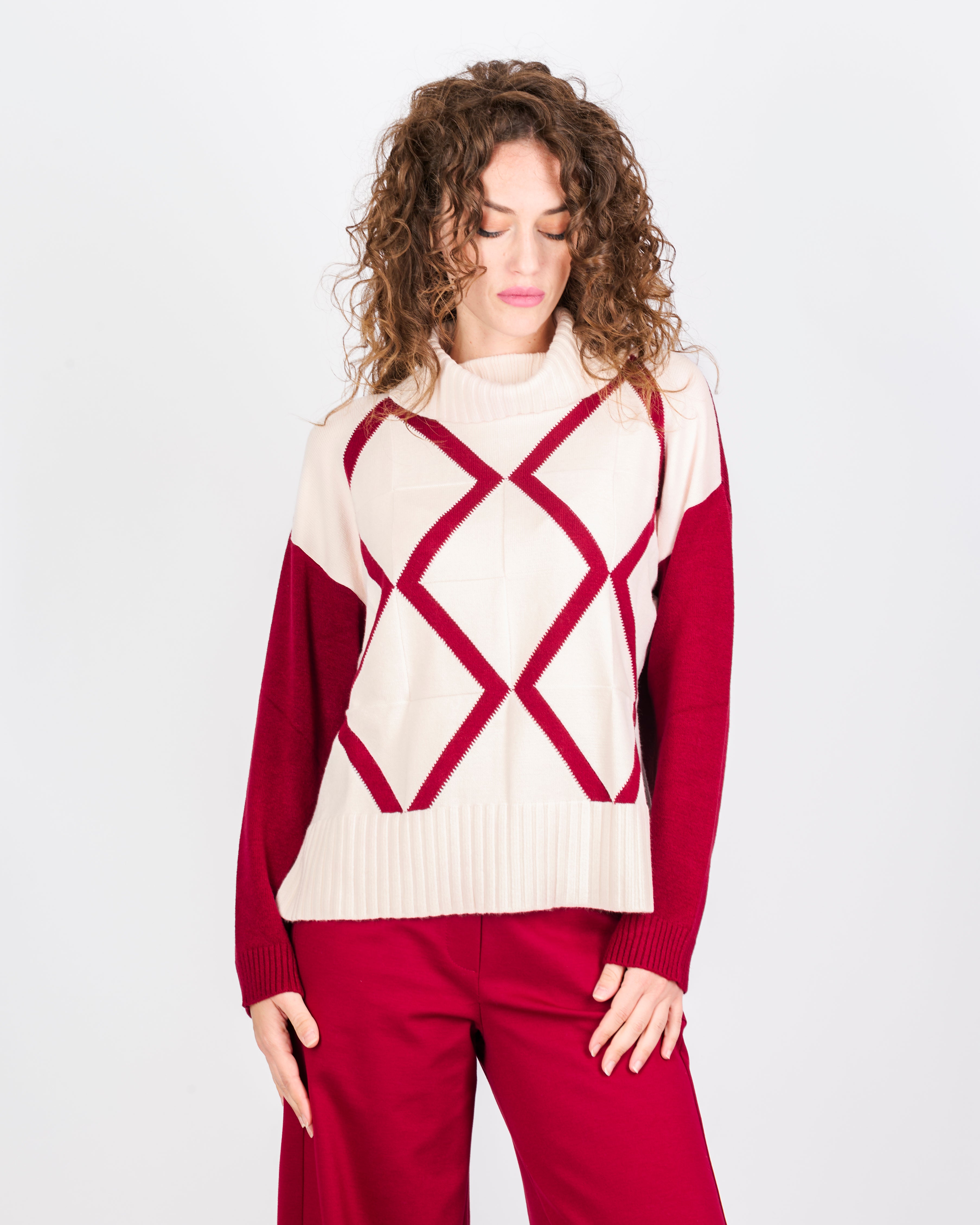 Maglia ciambella inarsiodavanti spacchi 21378