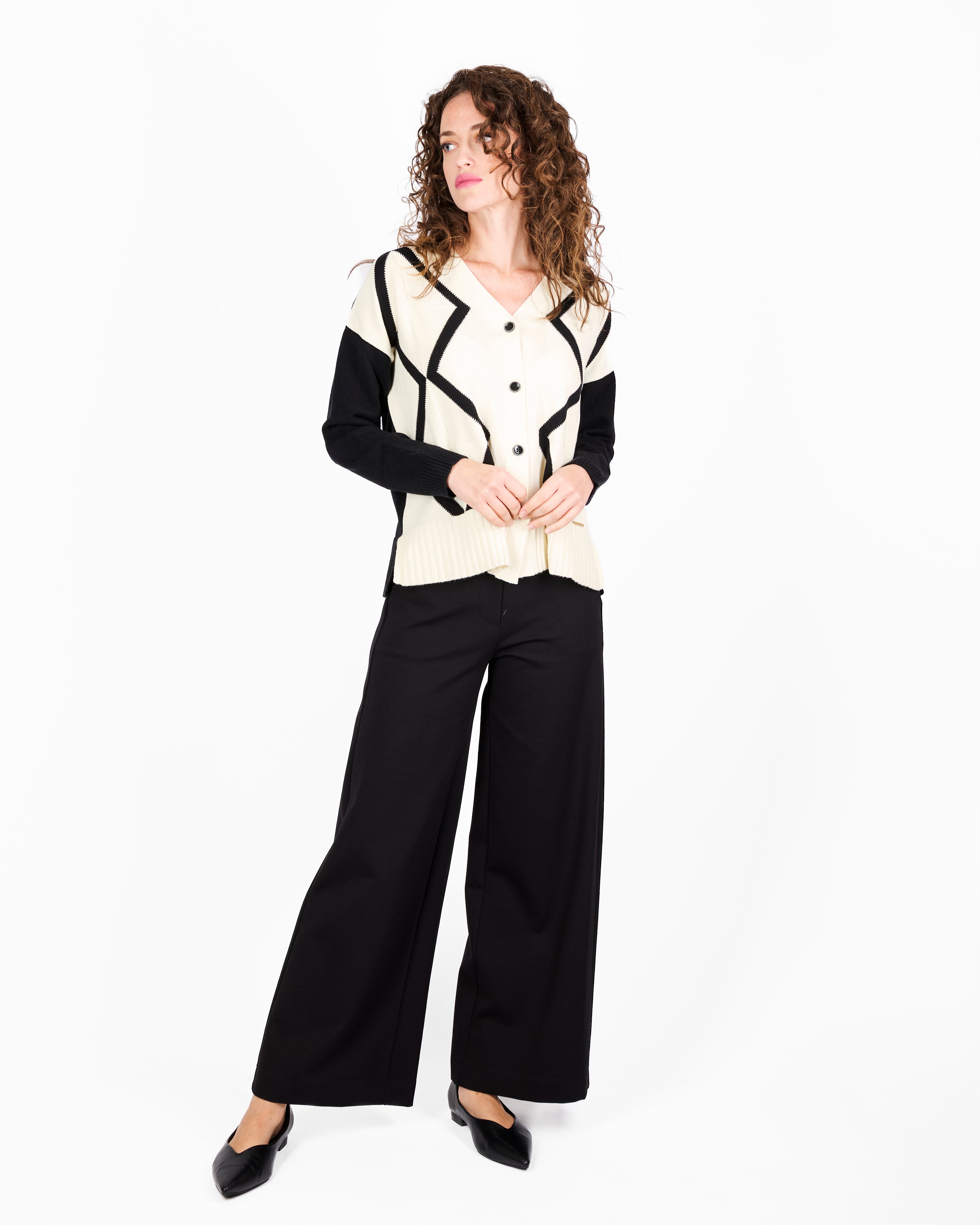 Cardigan scatoletta bottoni intarsio 21379