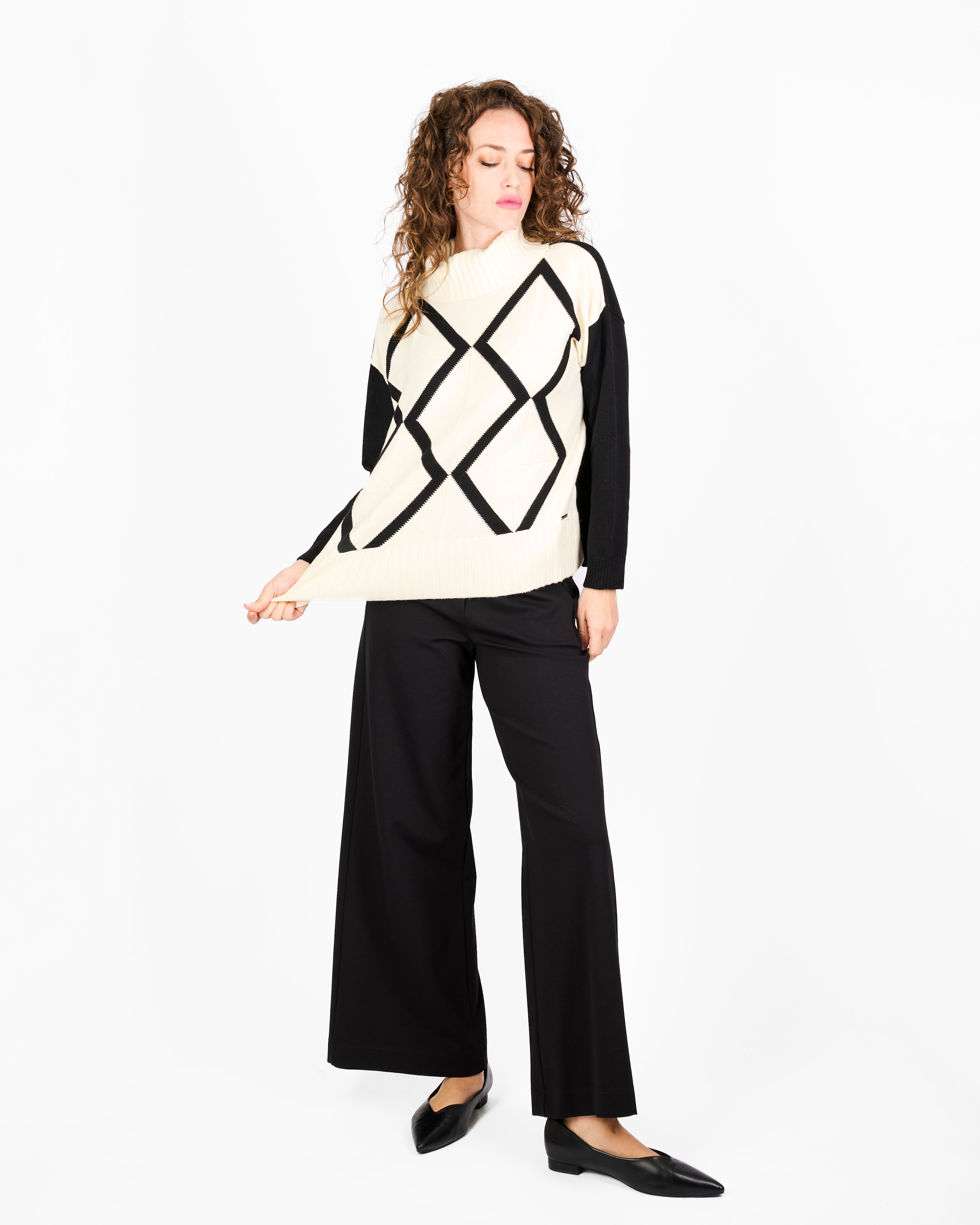 Maglia ciambella inarsiodavanti spacchi 21378
