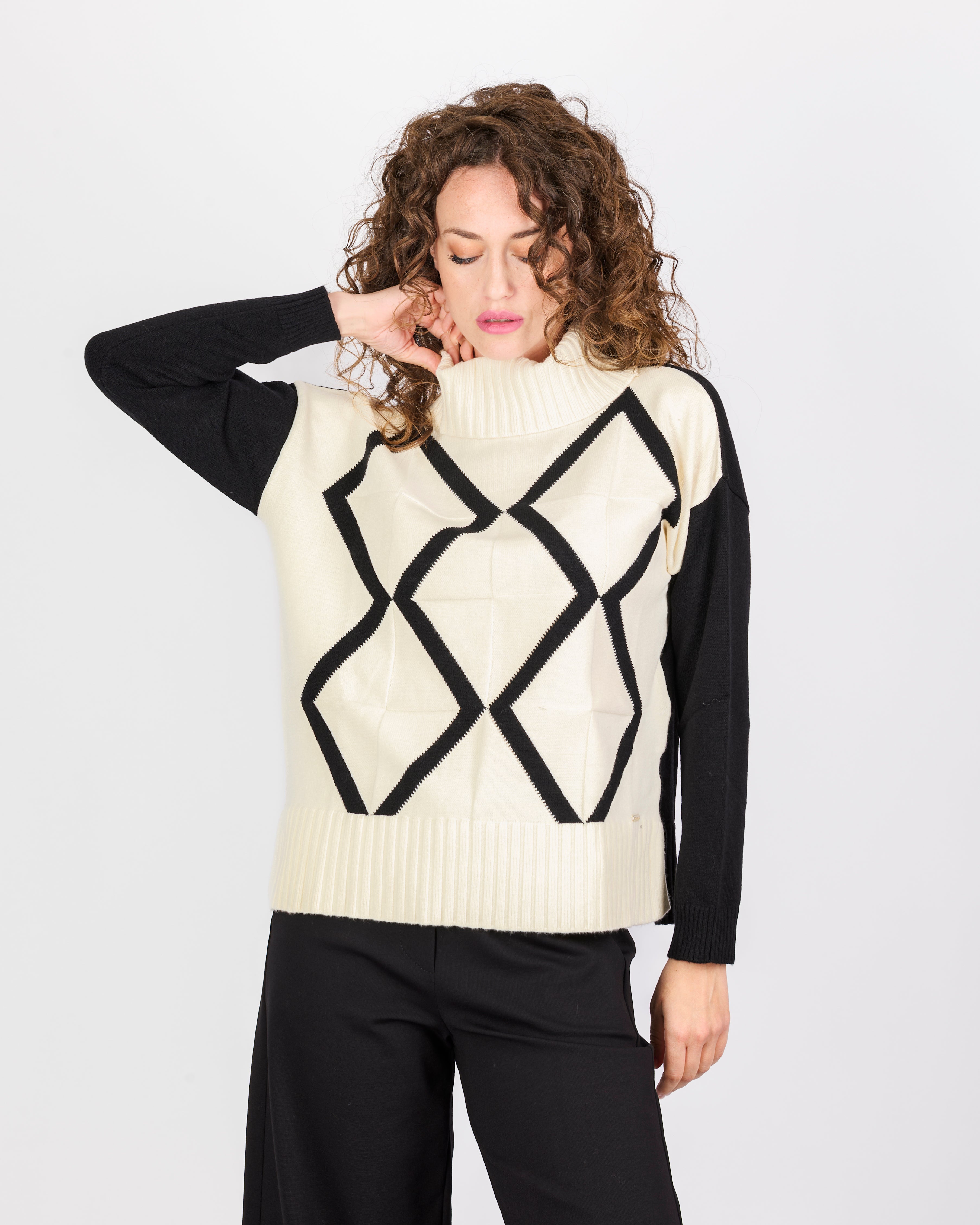Maglia ciambella inarsiodavanti spacchi 21378