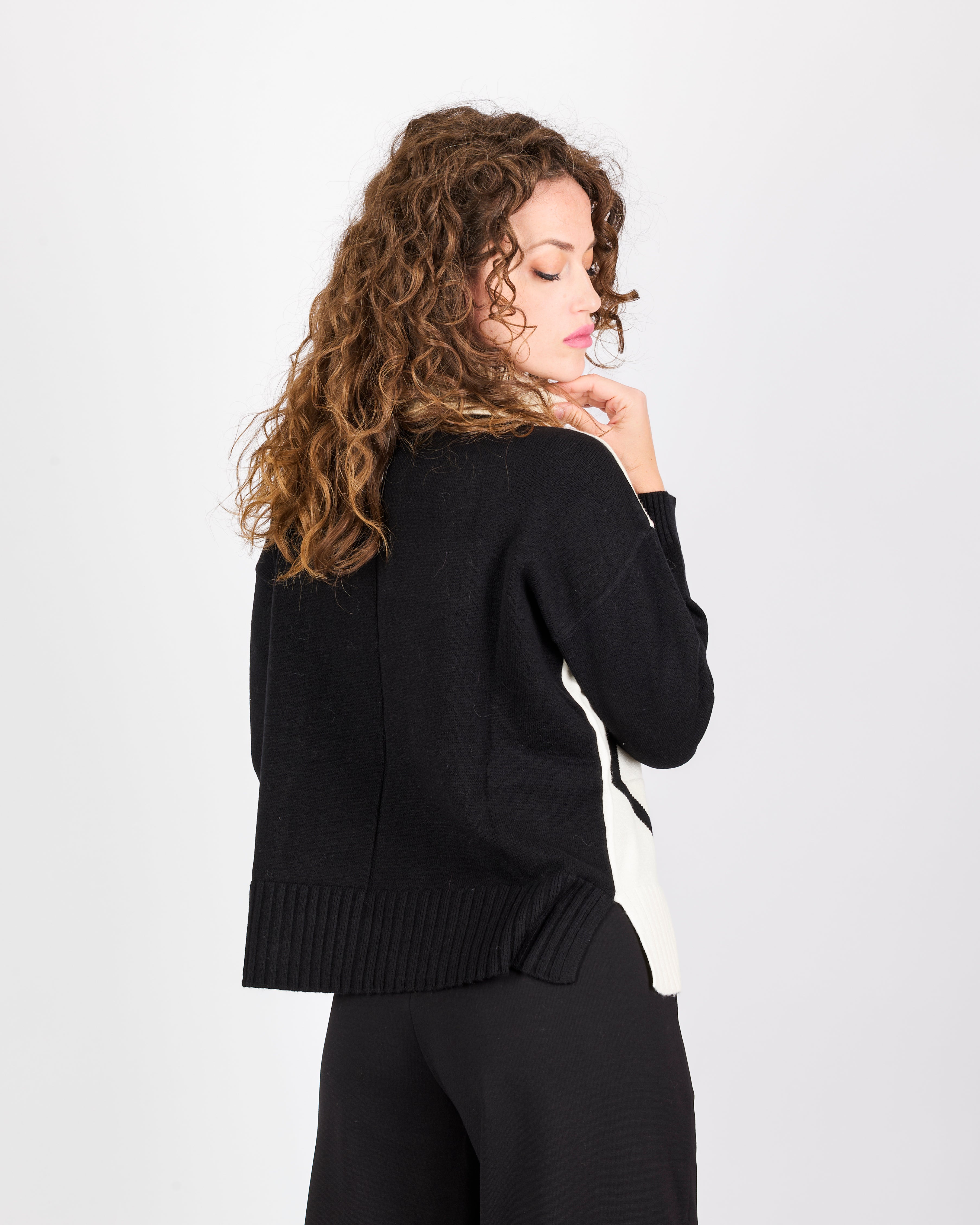Maglia ciambella inarsiodavanti spacchi 21378