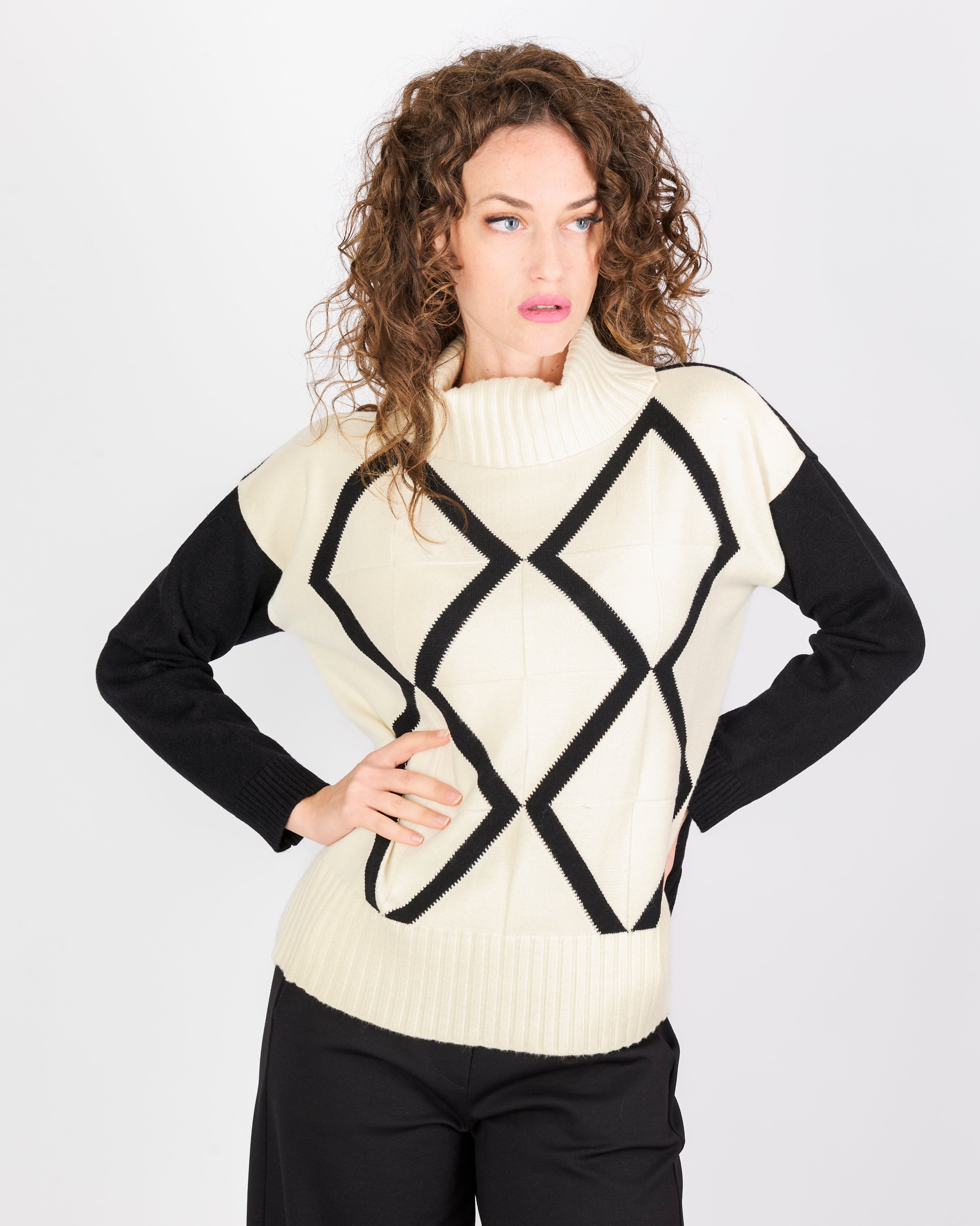 Maglia ciambella inarsiodavanti spacchi 21378