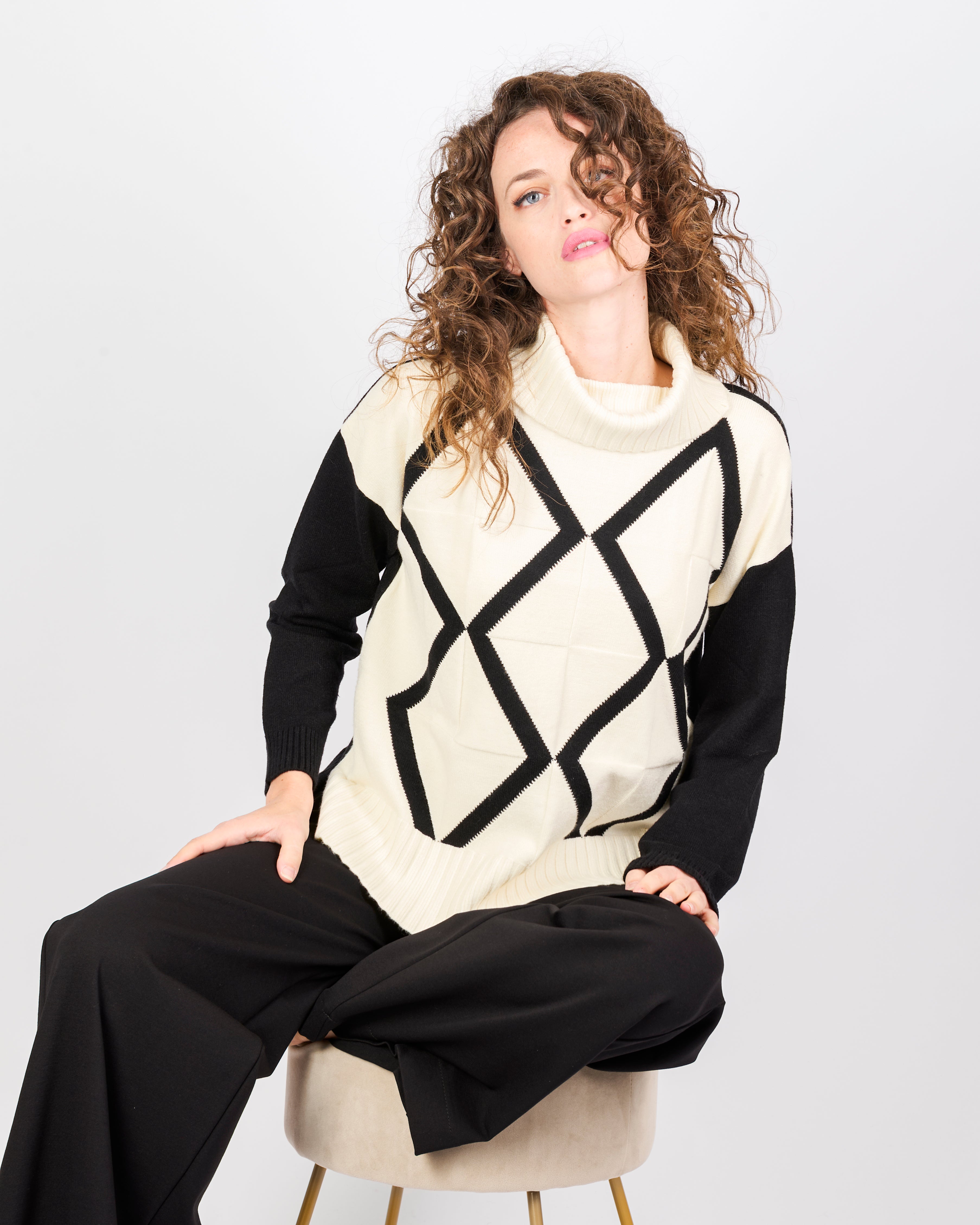 Maglia ciambella inarsiodavanti spacchi 21378