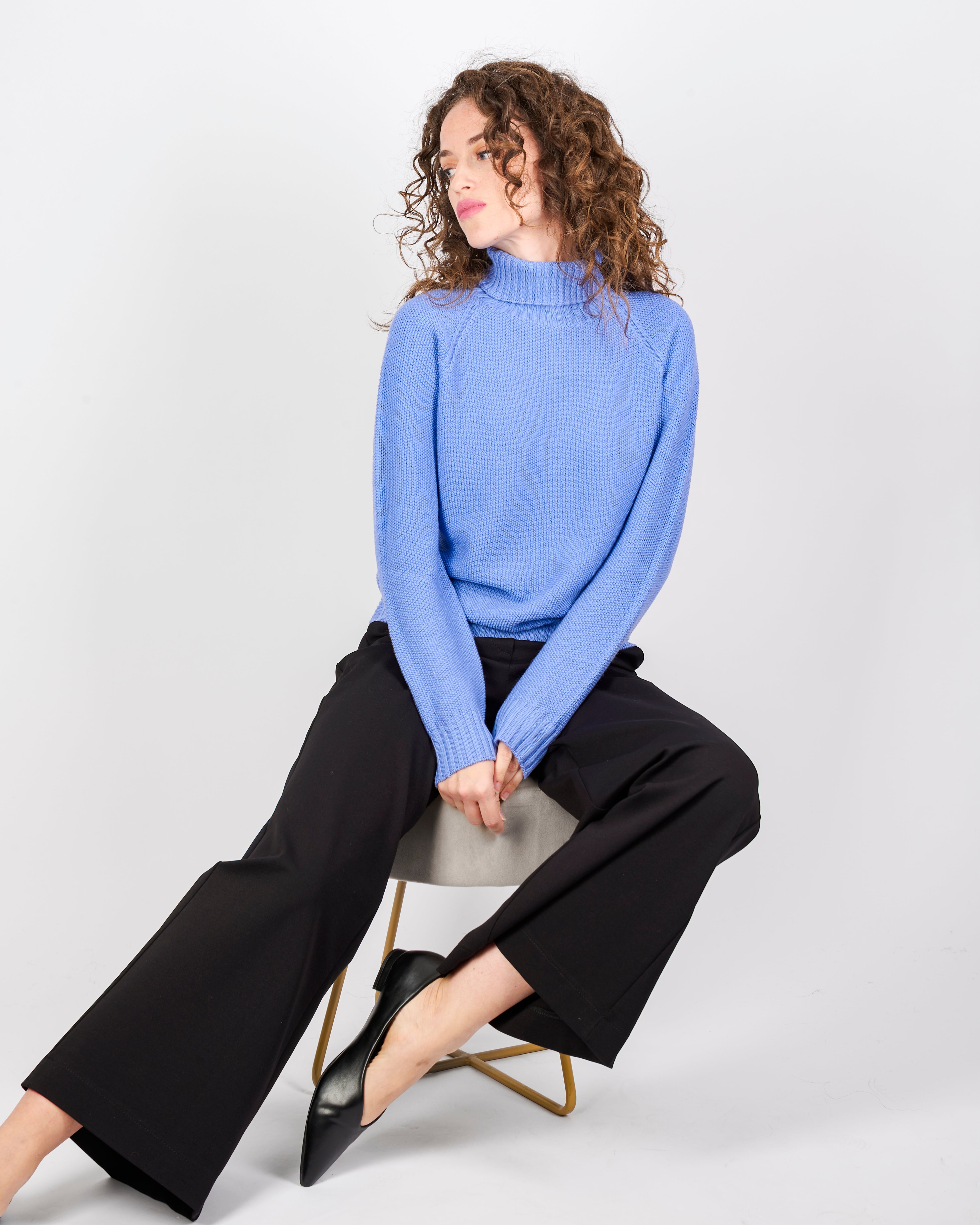 Maglia pura lana dolcevita punto riso Z9504