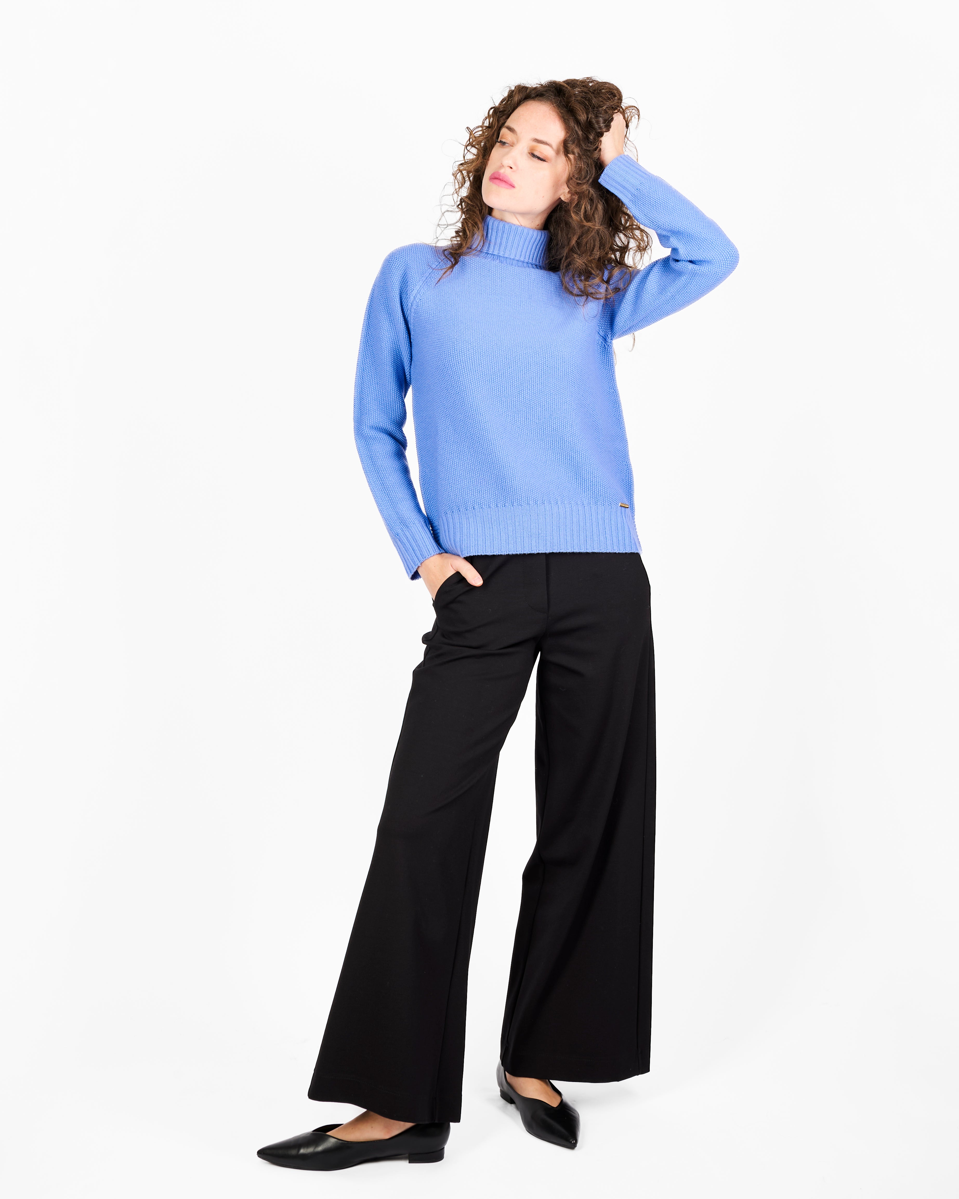 Maglia pura lana dolcevita punto riso Z9504