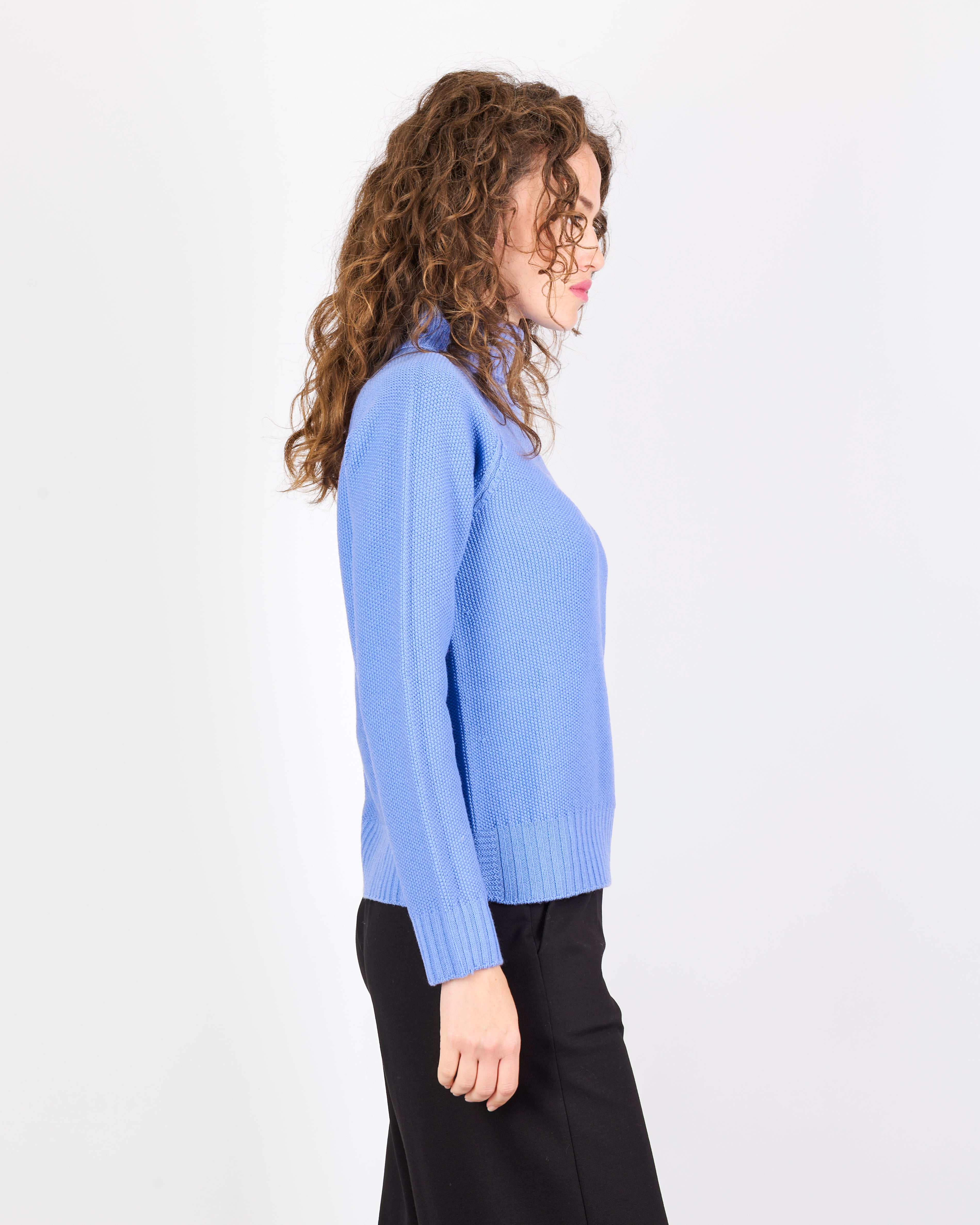 Maglia pura lana dolcevita punto riso Z9504