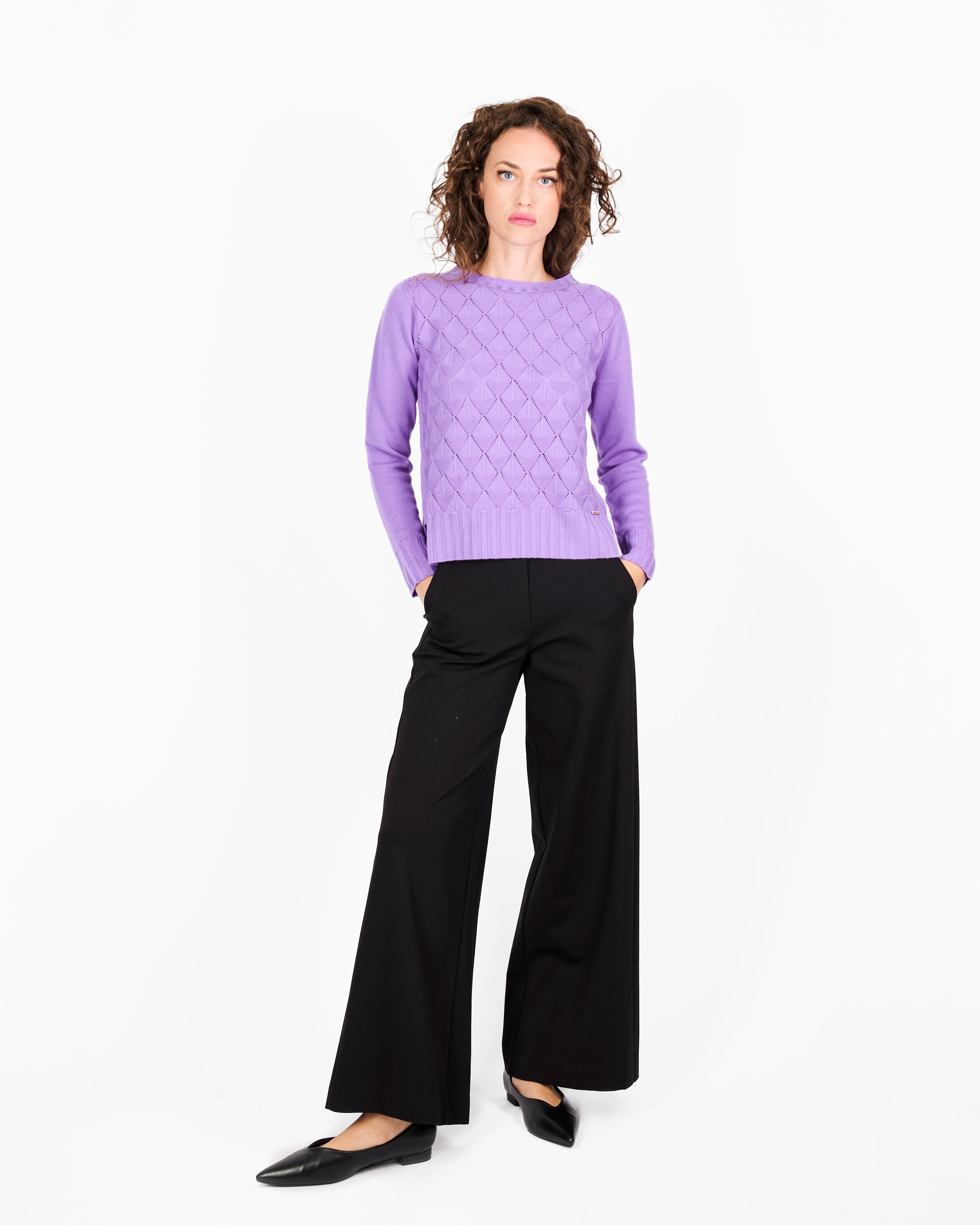 Maglia paricollo pura lana rombi VENTAGLIETTI