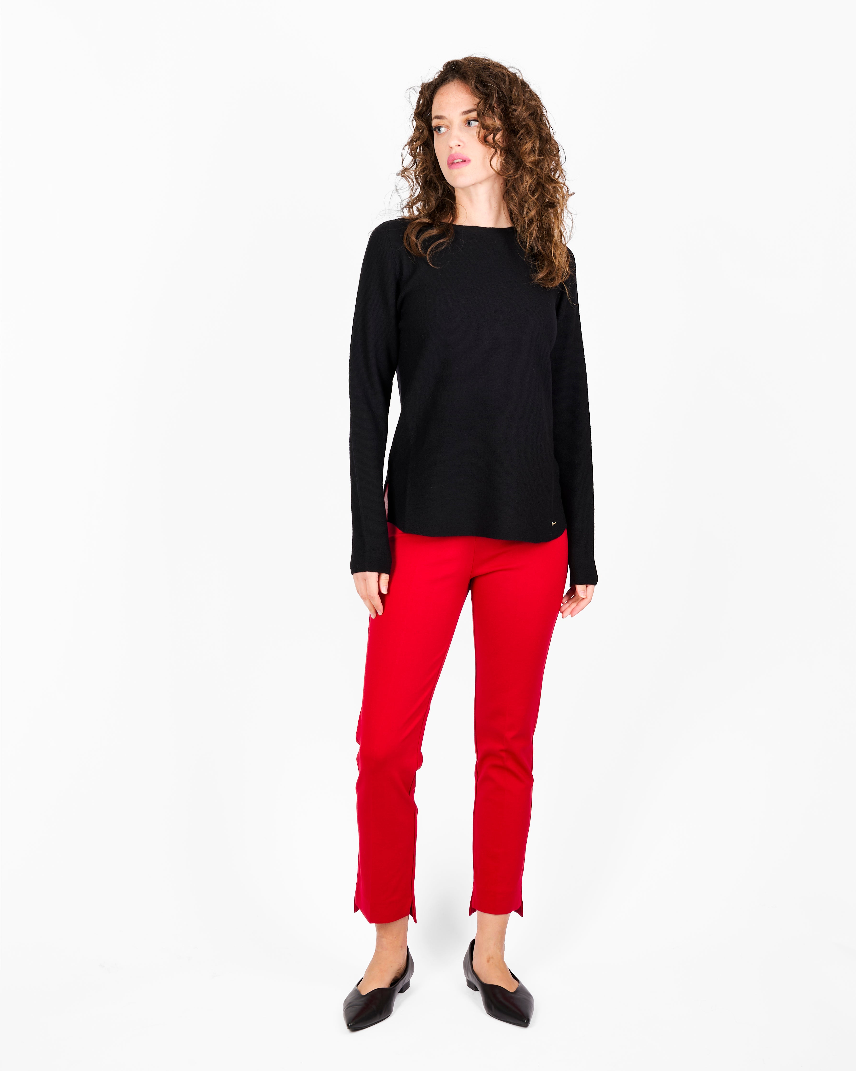 Maglia girocollo pura lana links spacchi 25Z 1081