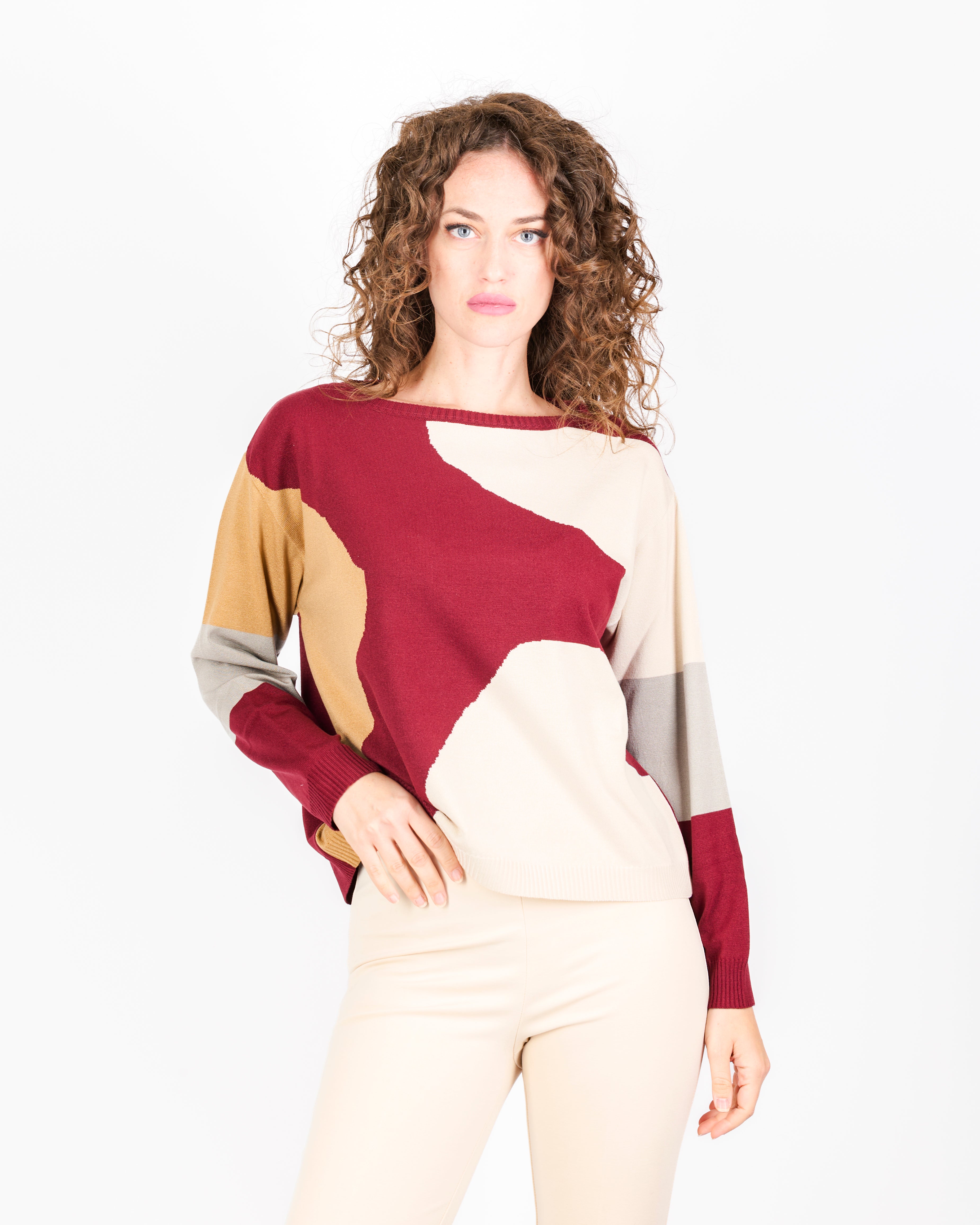 Maglia giro scatoletta intarsio 1859