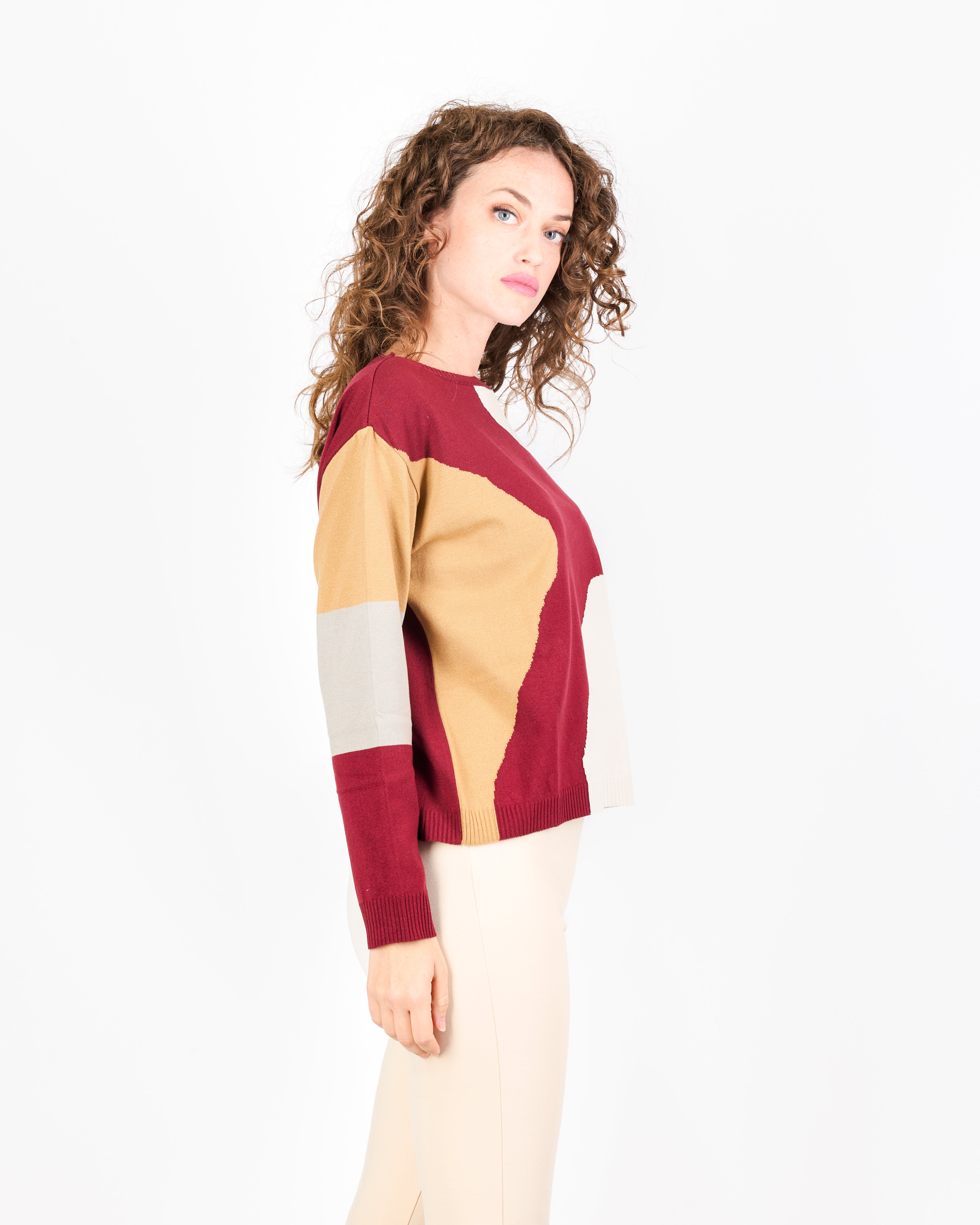 Maglia giro scatoletta intarsio 1859