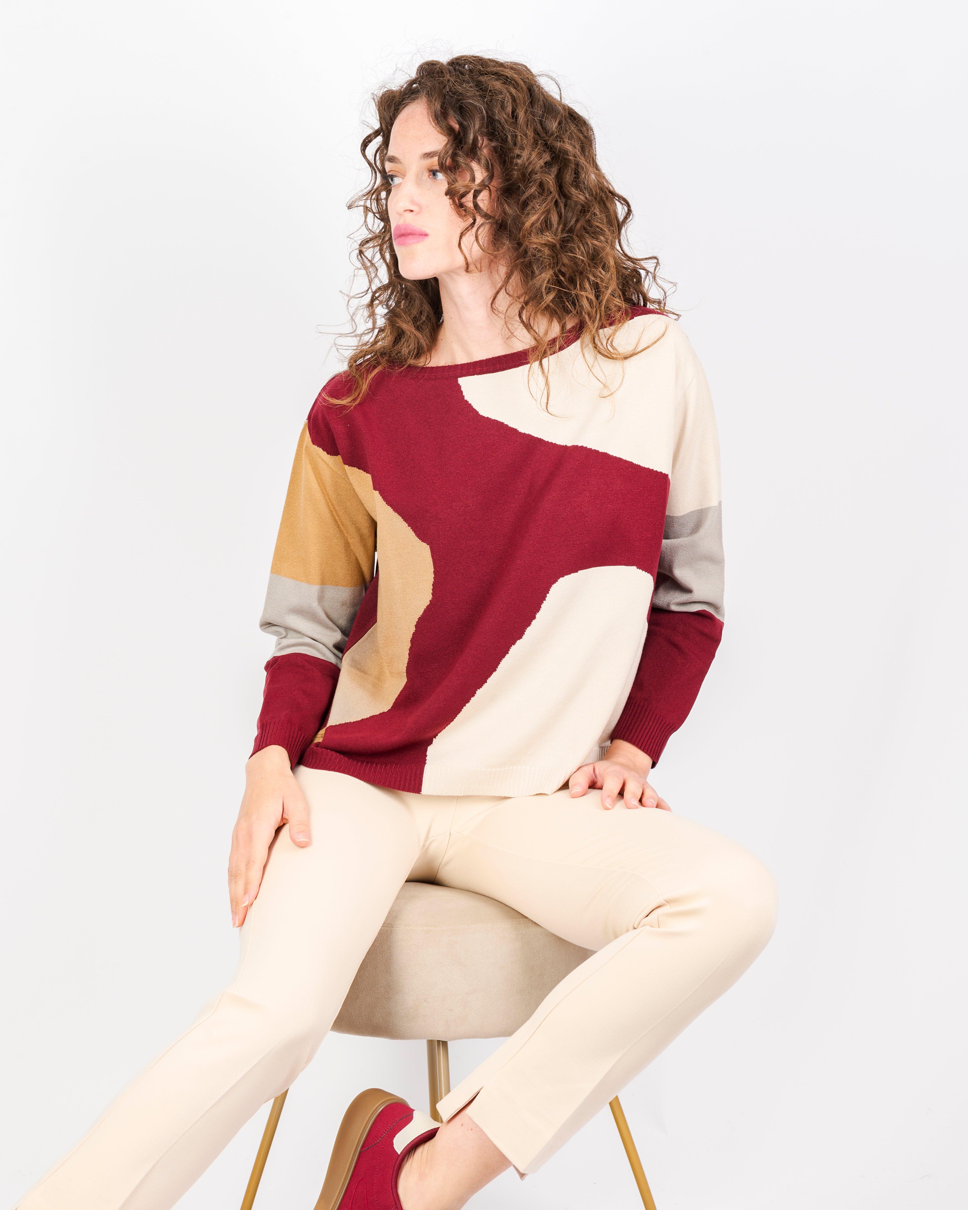 Maglia giro scatoletta intarsio 1859