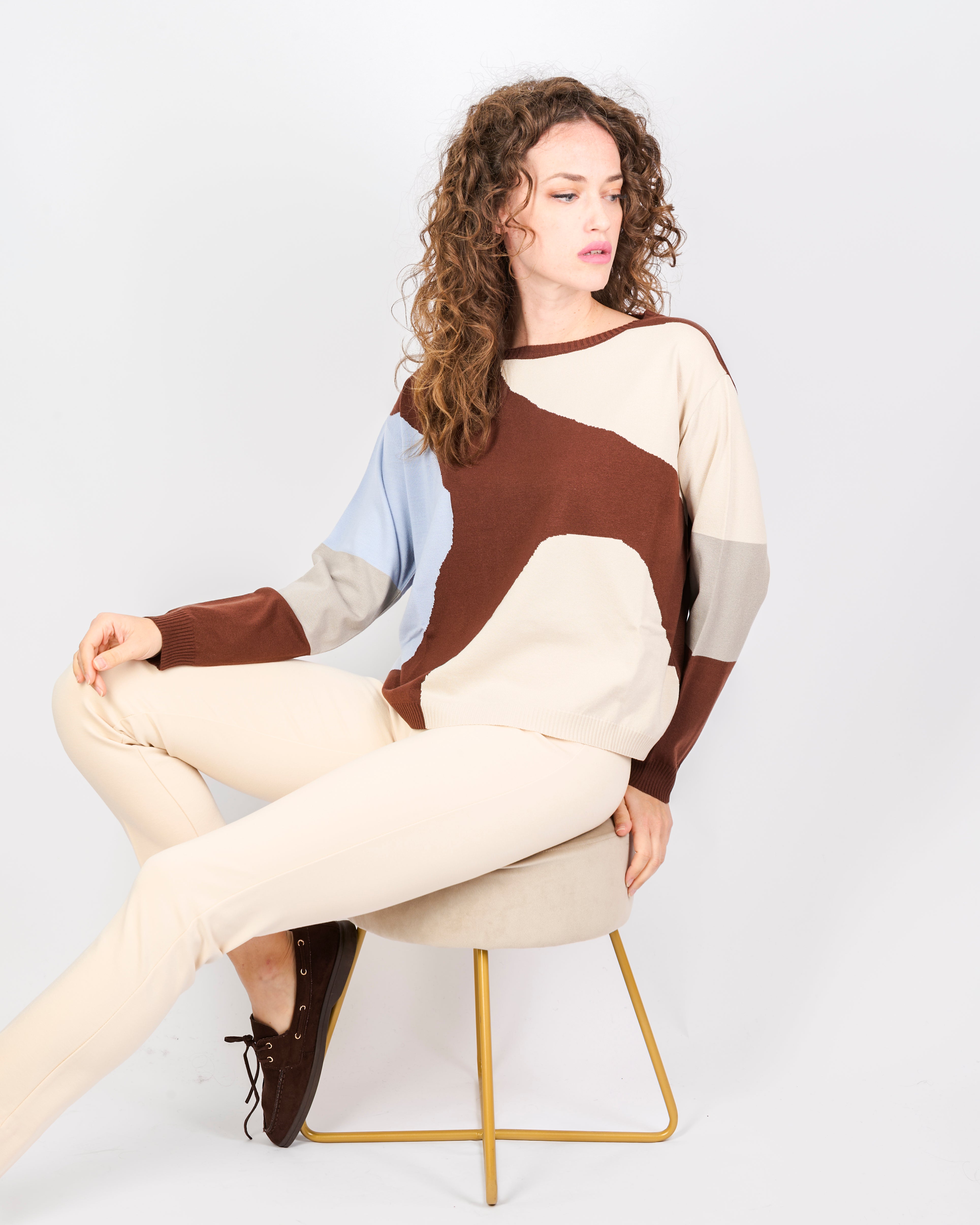 Maglia giro scatoletta intarsio 1859